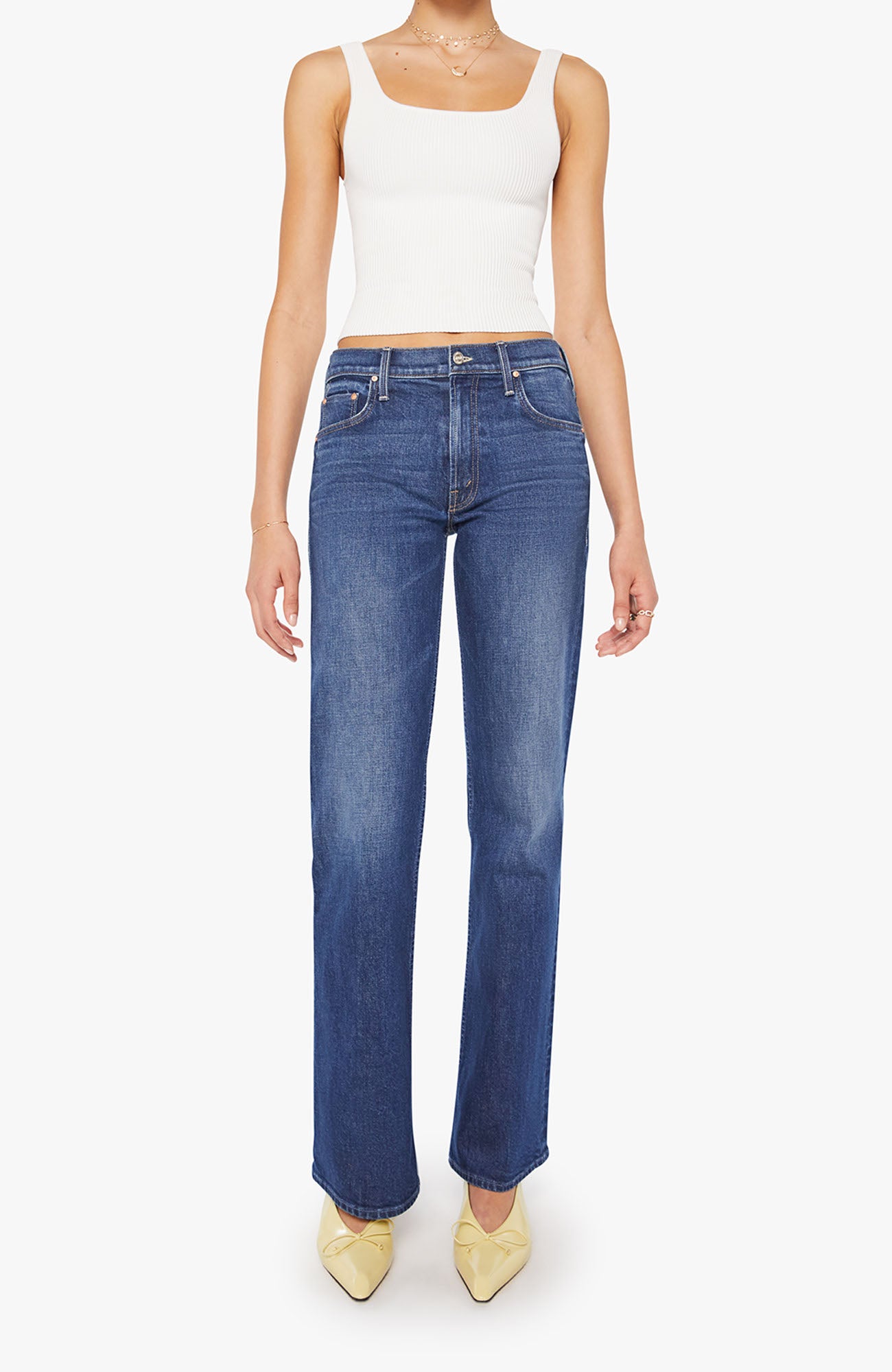 MOTHER Bookie Sneak Denim Jeans Perfectly Imperfect-Denim-West of Woodward Boutique-Vancouver-Canada