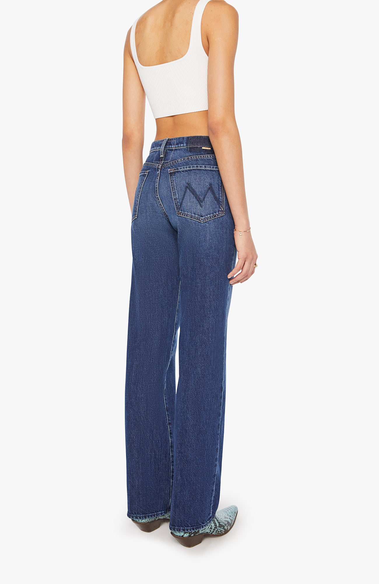 MOTHER Rambler Zip Heel Denim Jeans Unplugged-Denim-West of Woodward Boutique-Vancouver-Canada
