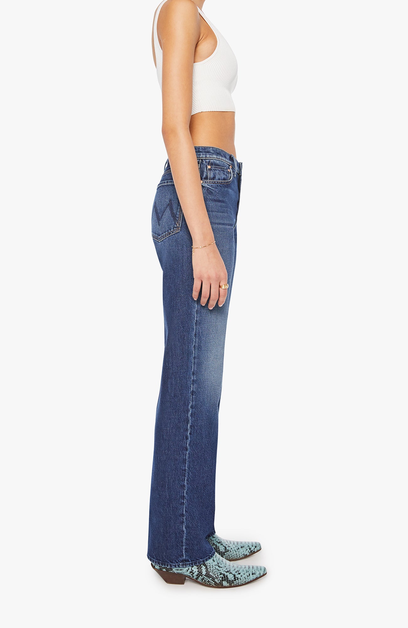 MOTHER Rambler Zip Heel Denim Jeans Unplugged-Denim-West of Woodward Boutique-Vancouver-Canada