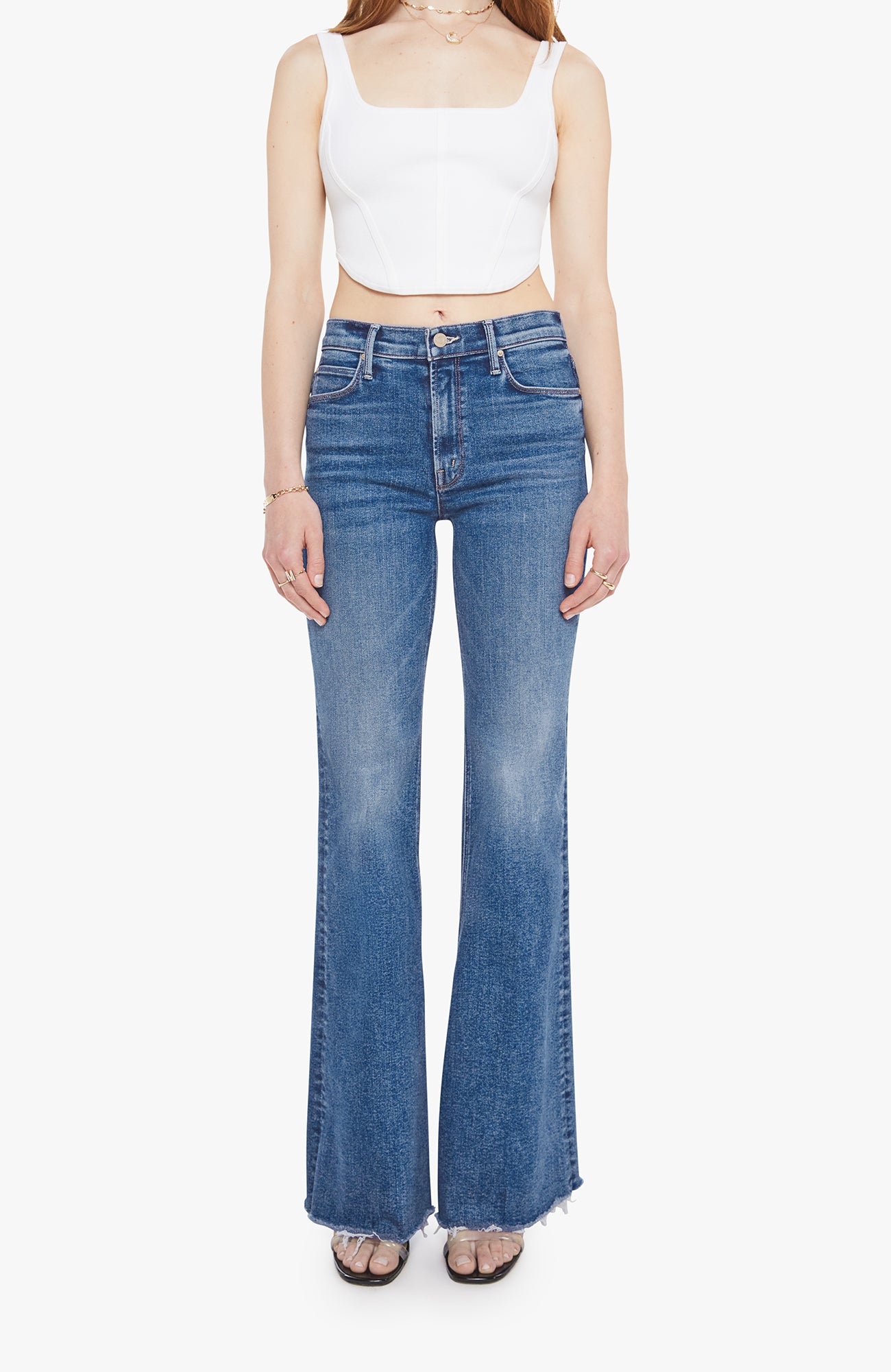 MOTHER Doozy Sneak Fray Denim Jeans Lets Split. Shop Women's Denim
