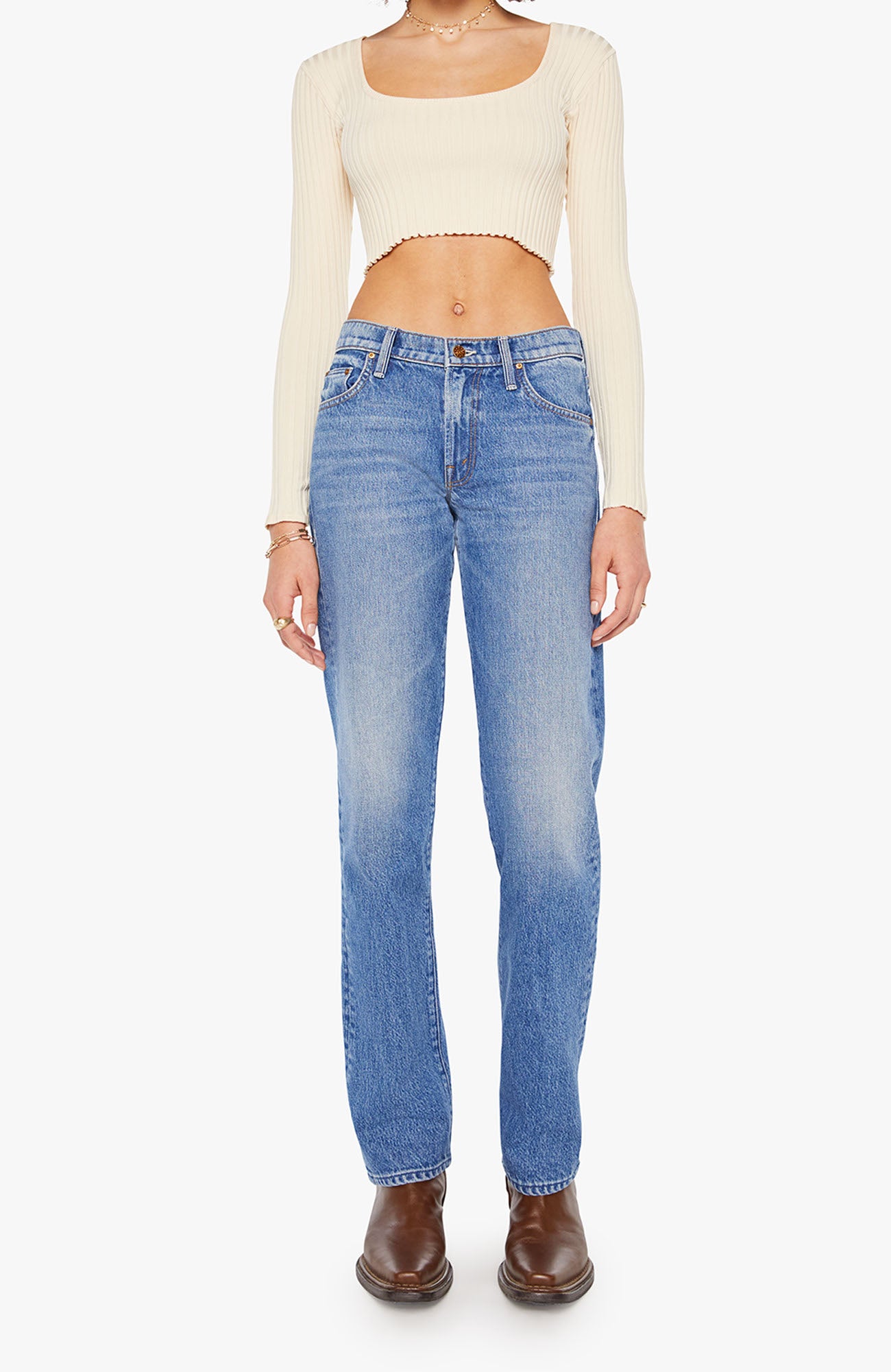 MOTHER Relish Sneak Denim Jeans Rolling In The Dough-Denim-West of Woodward Boutique-Vancouver-Canada