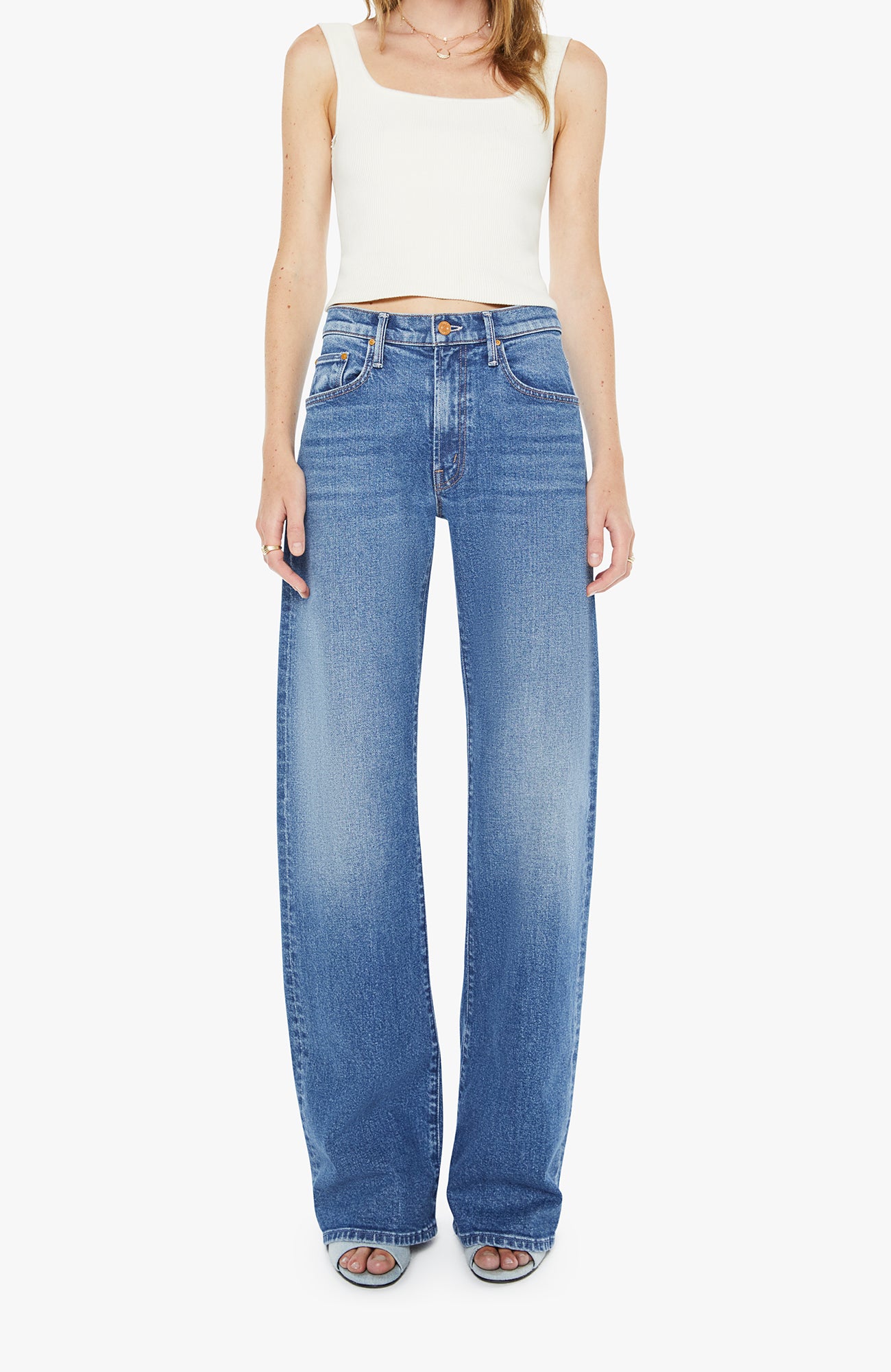 MOTHER Mid Rise Lasso Heel Denim Jeans Knick Knack Paddy Whack