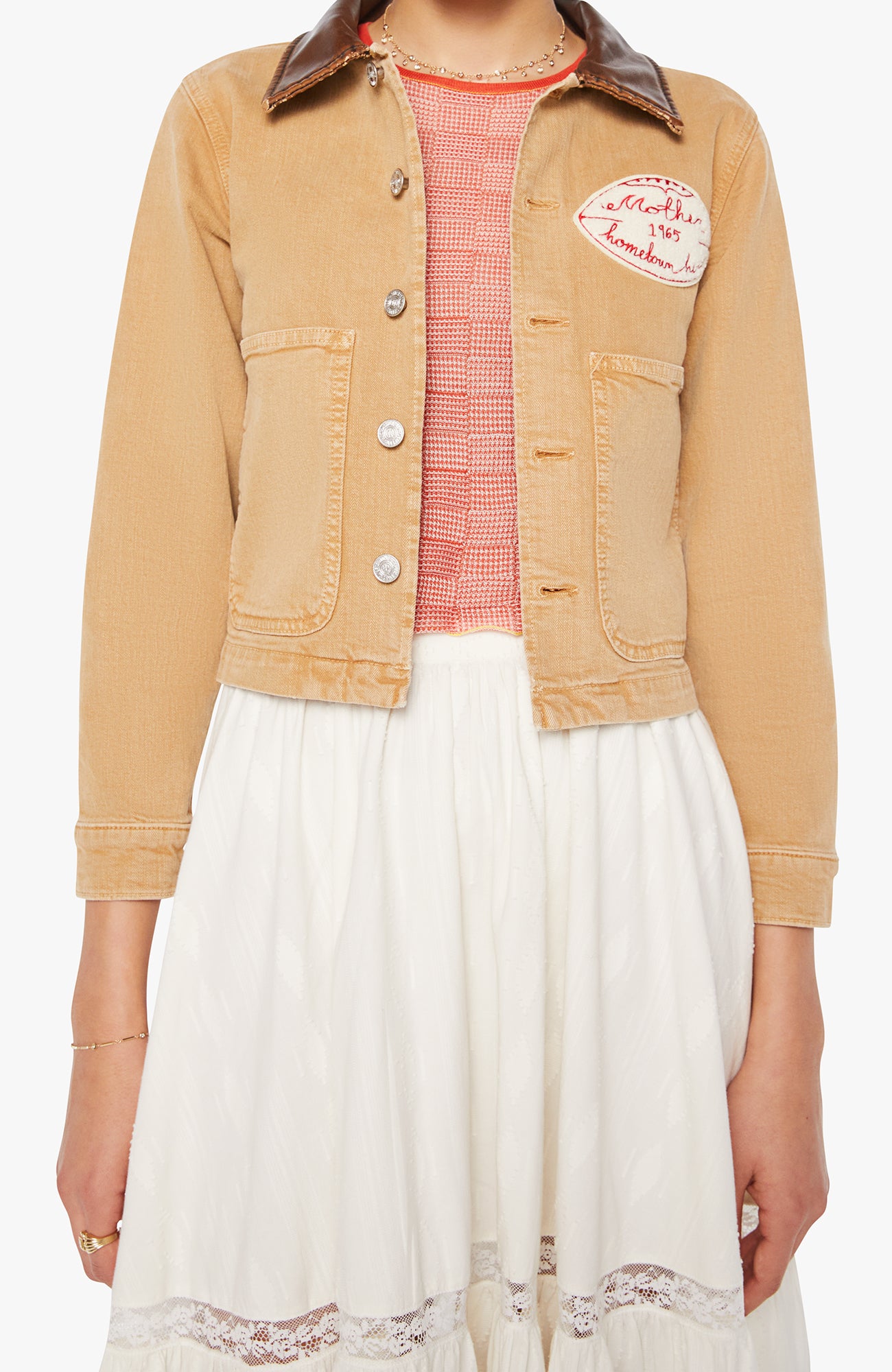 MOTHER Workwear Shorty Jacket Devil Doesn't Care Whole Heart-Jackets-West of Woodward Boutique-Vancouver-Canada