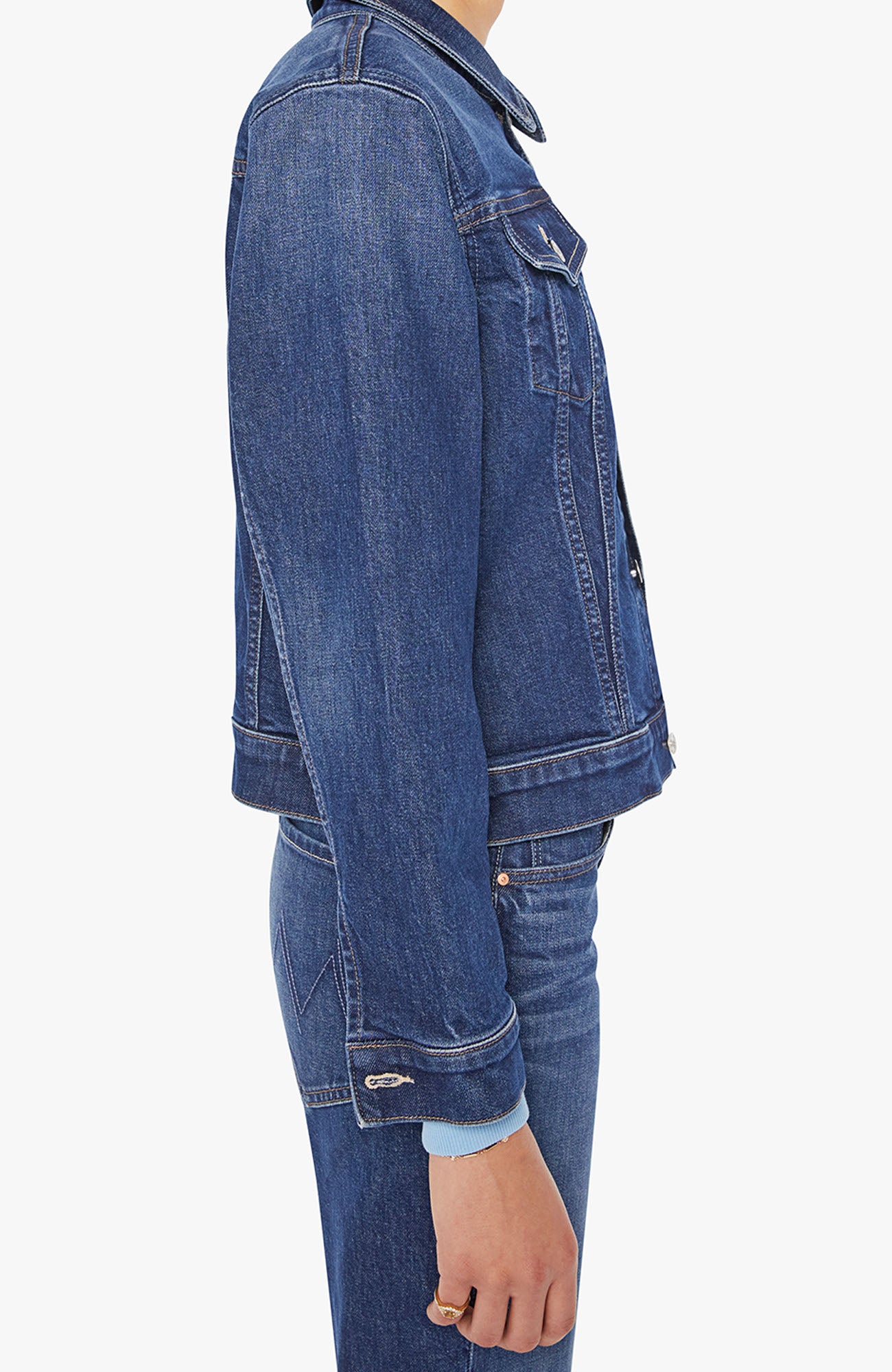 MOTHER Bruiser Denim Jacket Perfectly Imperfect-Jackets-West of Woodward Boutique-Vancouver-Canada