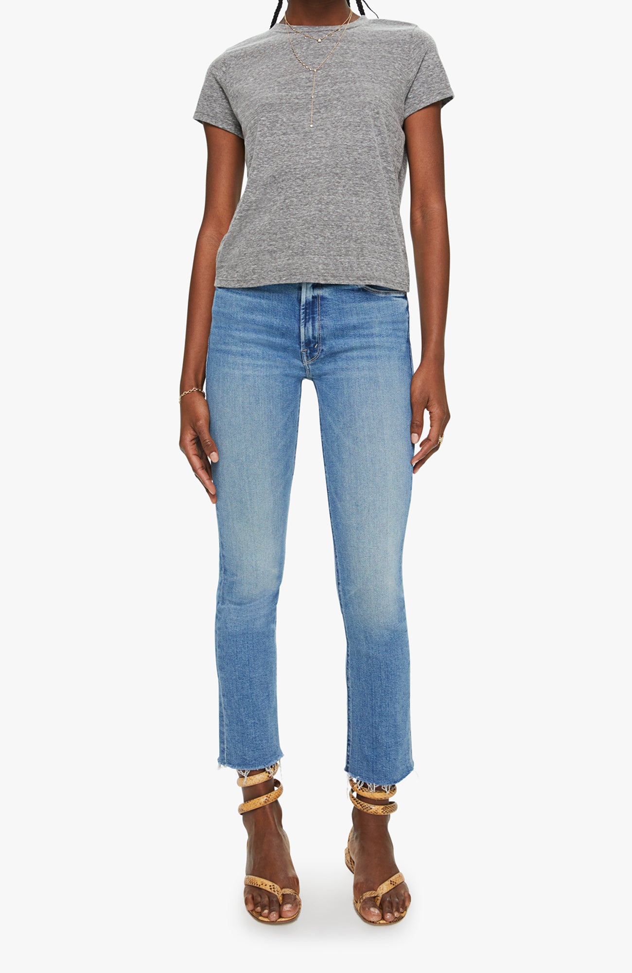 MOTHER Lil Goodie Goodie Tee Heather Grey-T-Shirts-West of Woodward Boutique-Vancouver-Canada