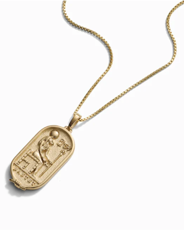 Awe Inspired Bastet Necklace 14k Gold Vermeil-Accessories-West of Woodward Boutique-Vancouver-Canada