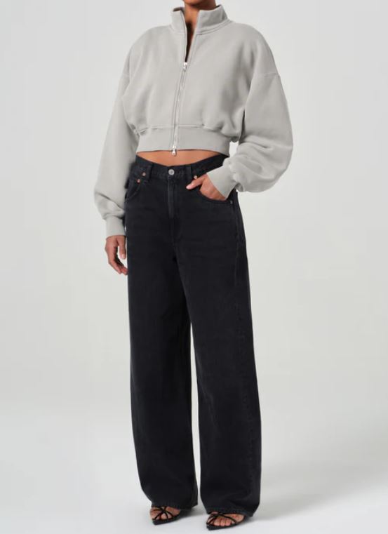 Agolde Asta Zip Sweatshirt - Drab. Shop Women's Sweatshirts