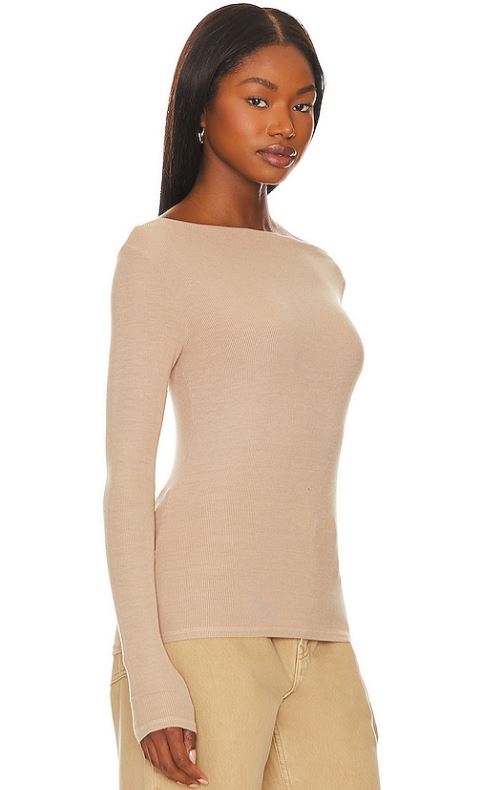 Enza Costa Silk Knit Boat Neck- Parchment-T-Shirts-West of Woodward Boutique-Vancouver-Canada