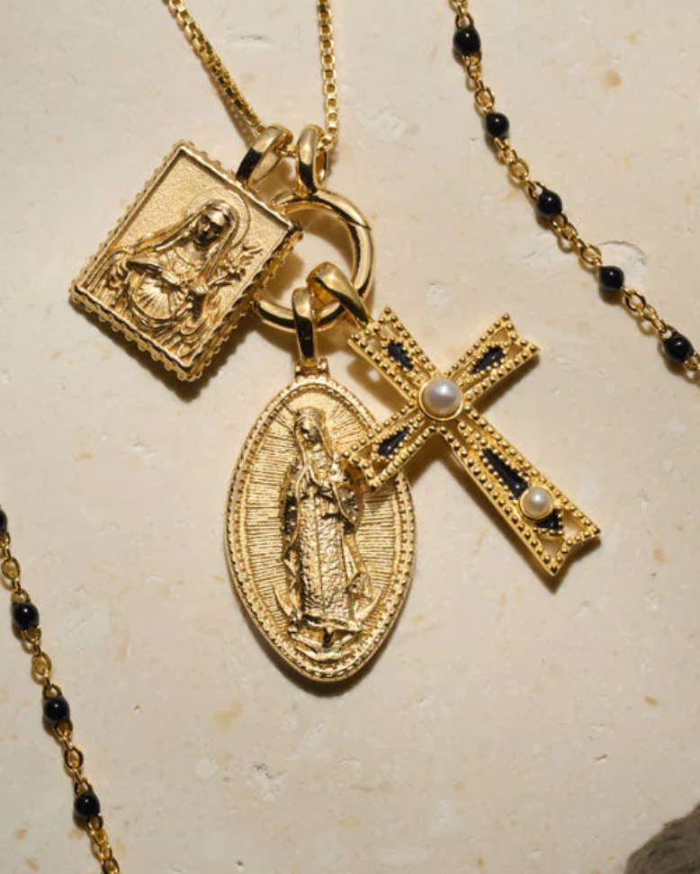 Virgen de guadalupe necklace 14k gold hotsell