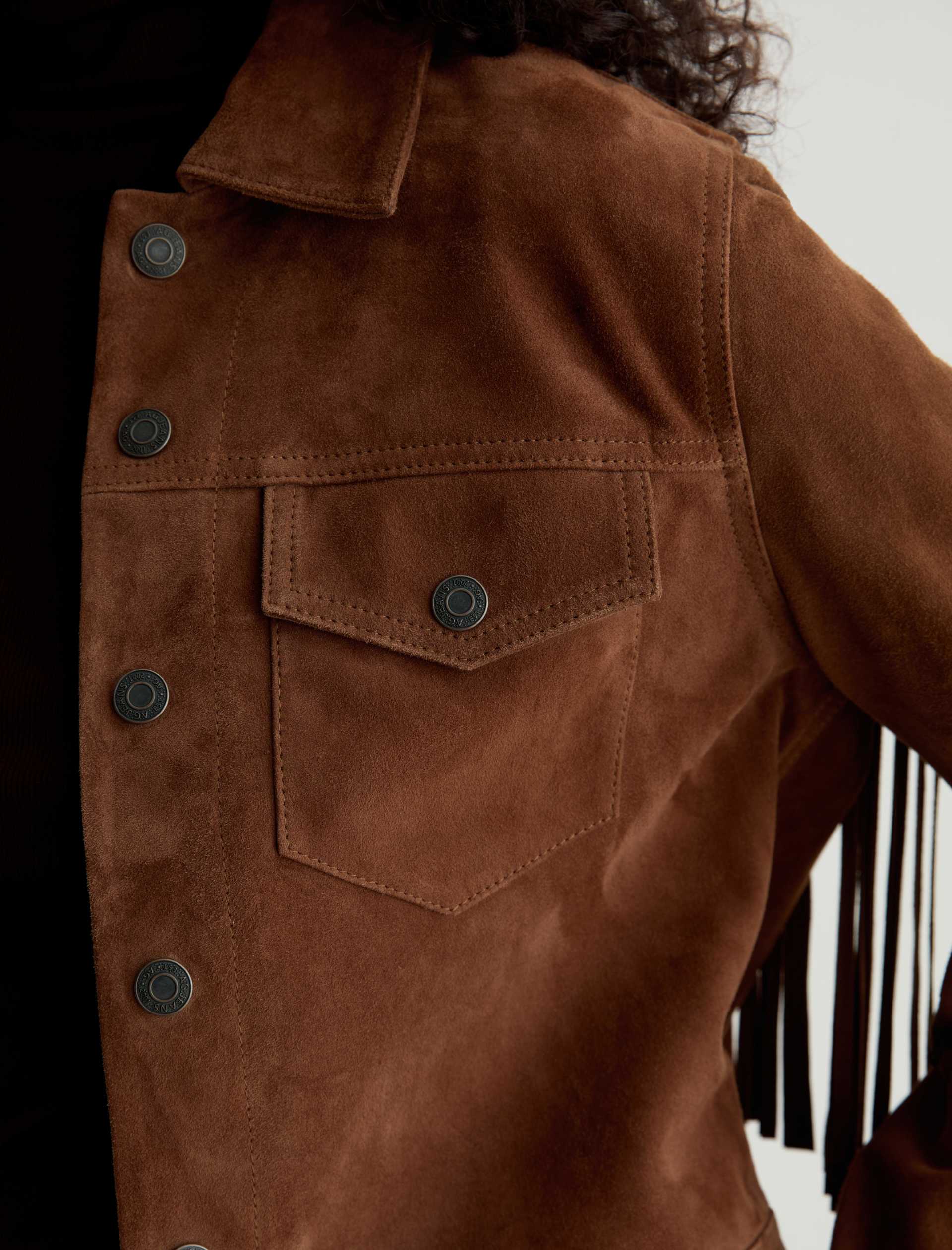 AG Molly Suede Jacket Toffee-Jackets-West of Woodward Boutique-Vancouver-Canada