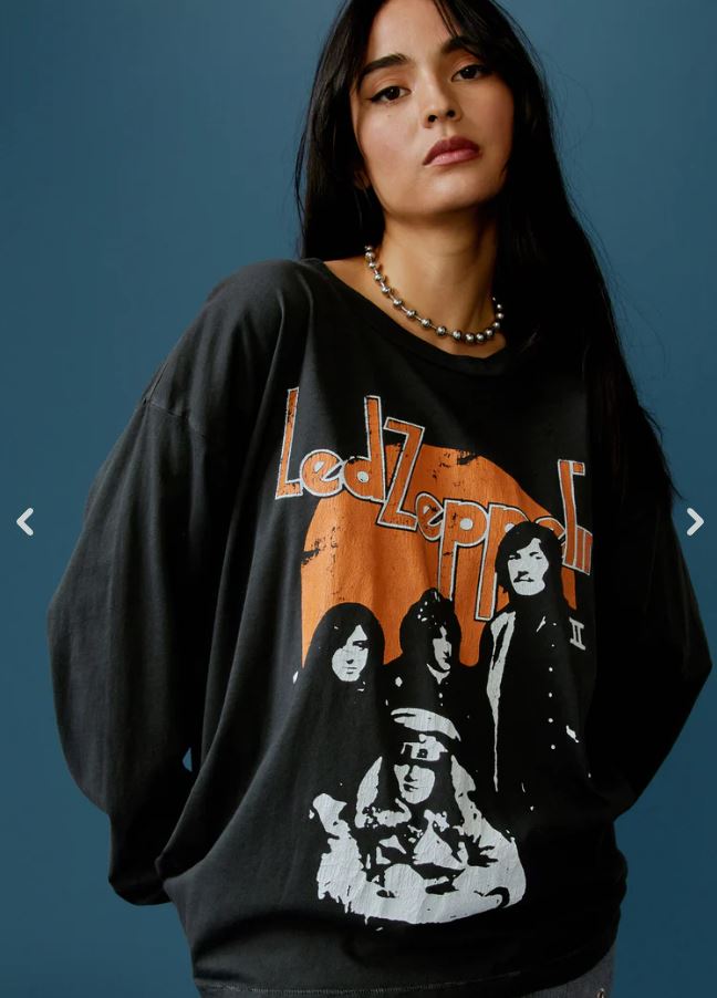 Daydreamer Led Zeppelin Portrait LS Merch- Vin Black-T-Shirts-West of Woodward Boutique-Vancouver-Canada