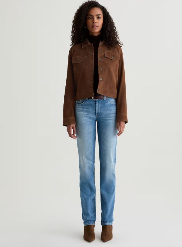 AG Molly Suede Jacket Toffee-Jackets-West of Woodward Boutique-Vancouver-Canada
