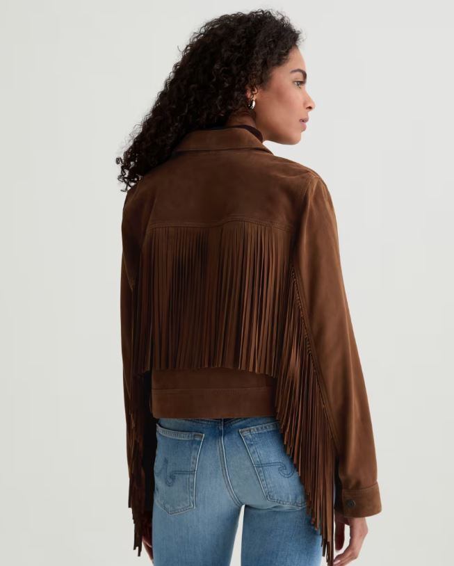 AG Molly Suede Jacket Toffee-Jackets-West of Woodward Boutique-Vancouver-Canada