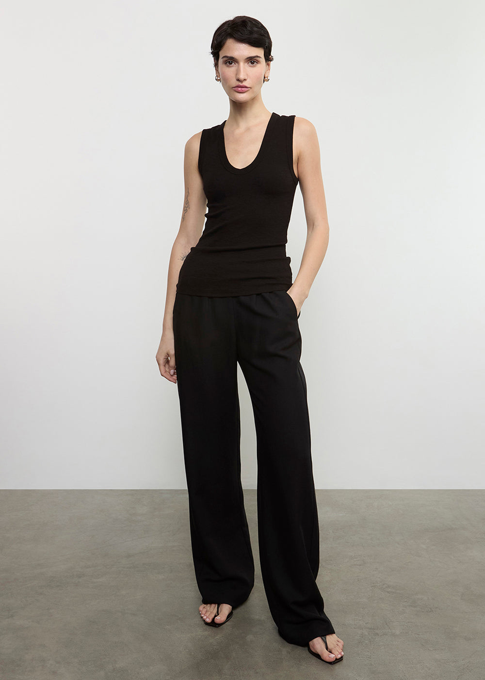 Enza Costa Twill Everywhere Pant - Black-Pants-West of Woodward Boutique-Vancouver-Canada