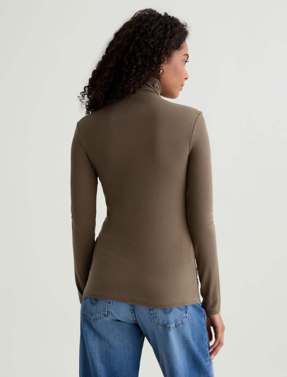 AG Chels Turtleneck Top Taupe Grey-T-Shirts-West of Woodward Boutique-Vancouver-Canada