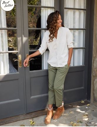 Frank & Eileen Eileen Button Up Shirt Vintage White Denim-Shirts-West of Woodward Boutique-Vancouver-Canada