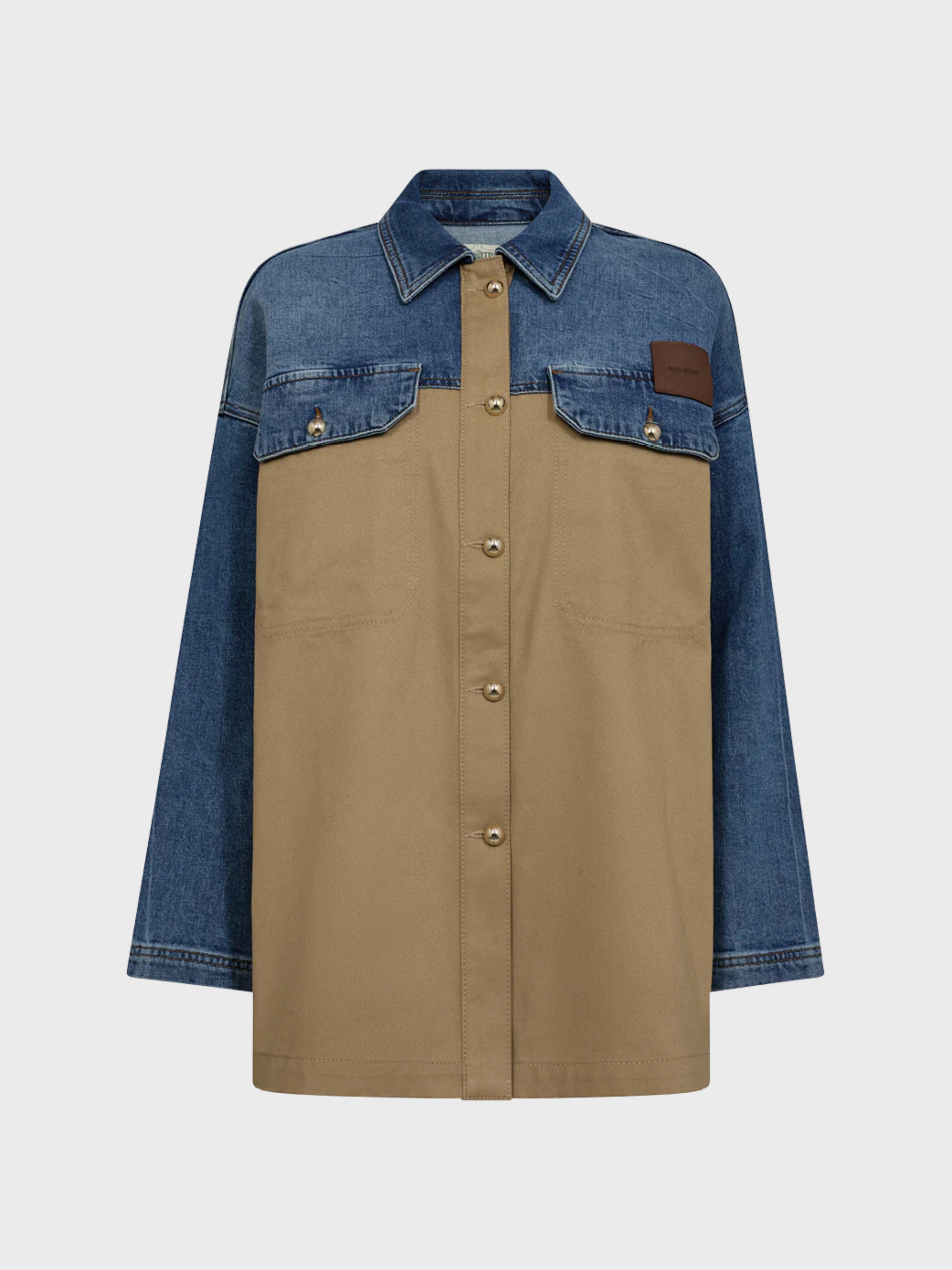 Mos Mosh Alia Mix Shirt True Camel-Shirts-West of Woodward Boutique-Vancouver-Canada