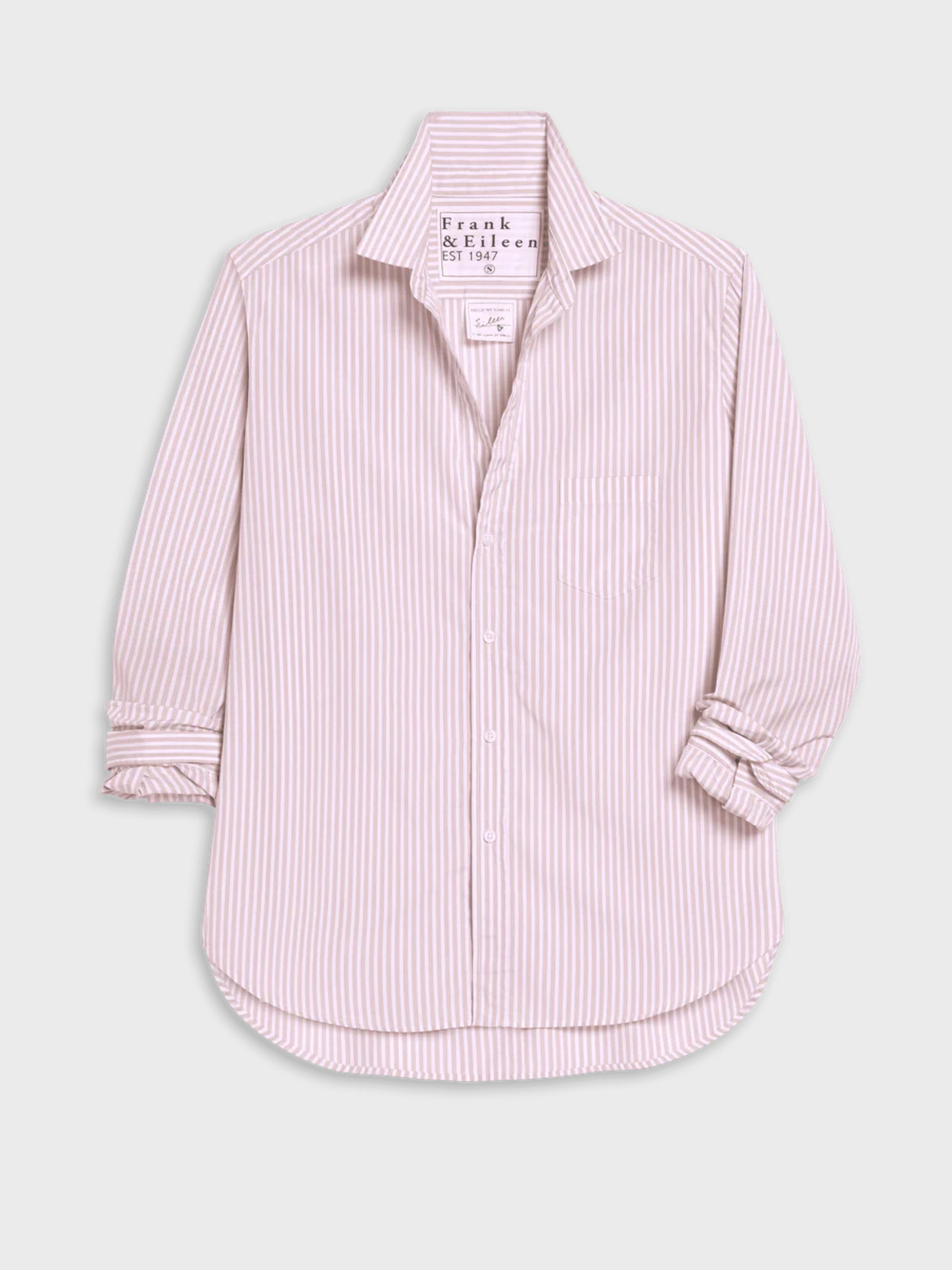 Frank & Eileen Eileen Button Up Shirt Pink White Multi Stripe-Shirts-West of Woodward Boutique-Vancouver-Canada