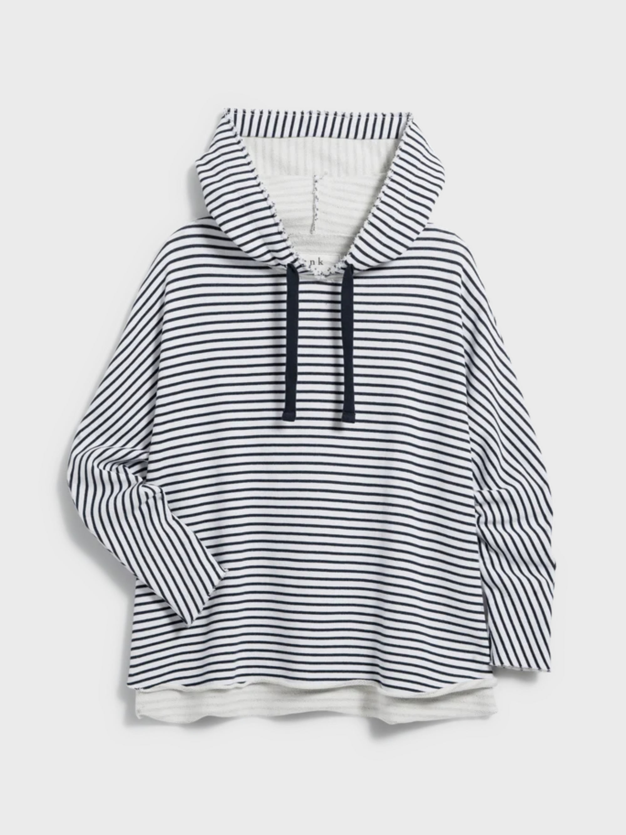 Frank & Eileen Kane Capelet Hoodie White Navy Stripe-Sweatshirts-West of Woodward Boutique-Vancouver-Canada