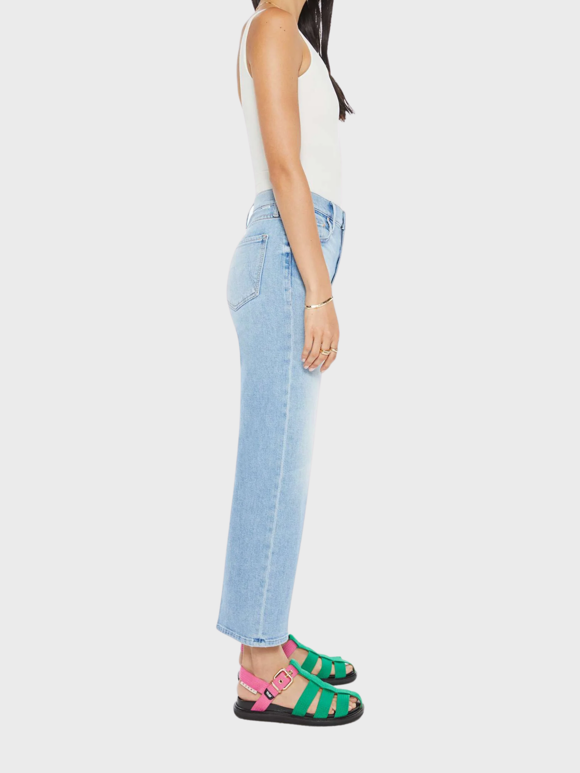 MOTHER Rambler Zip Ankle Denim Jeans Look Ma No Hands-Denim-West of Woodward Boutique-Vancouver-Canada