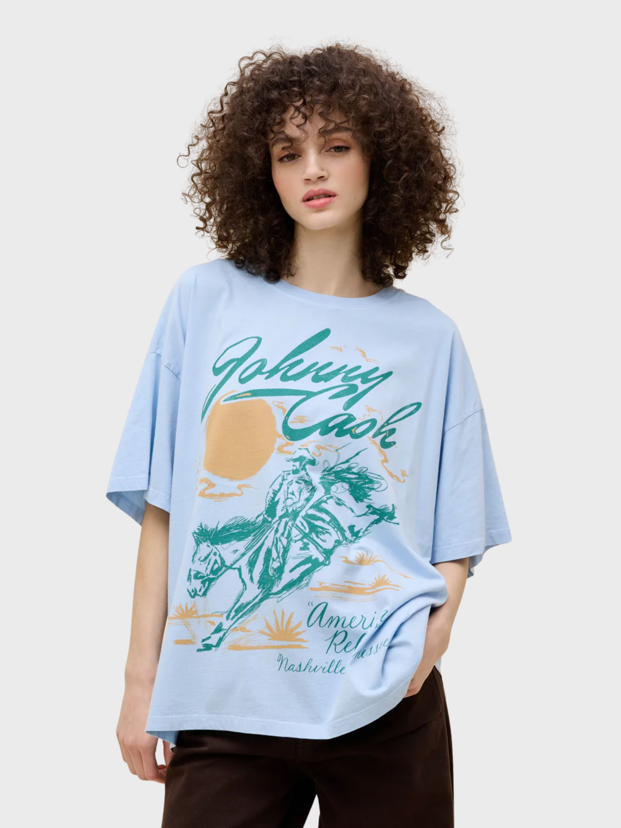 Daydreamer Johnny Cash American Rebel Tee Airey Blue-T-Shirts-West of Woodward Boutique-Vancouver-Canada