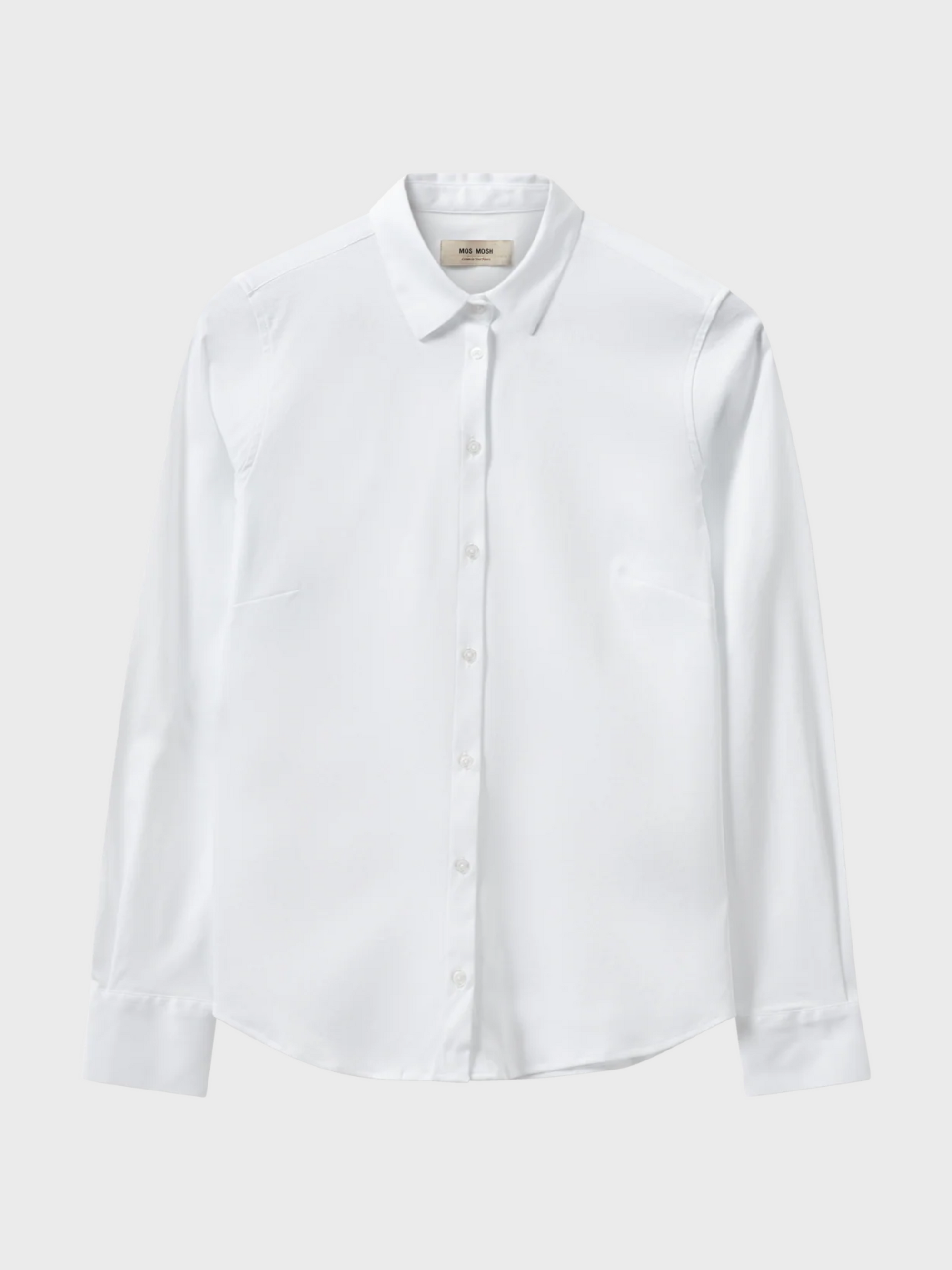 Mos Mosh Tina Jersey Button Up Shirt White-Shirts-West of Woodward Boutique-Vancouver-Canada
