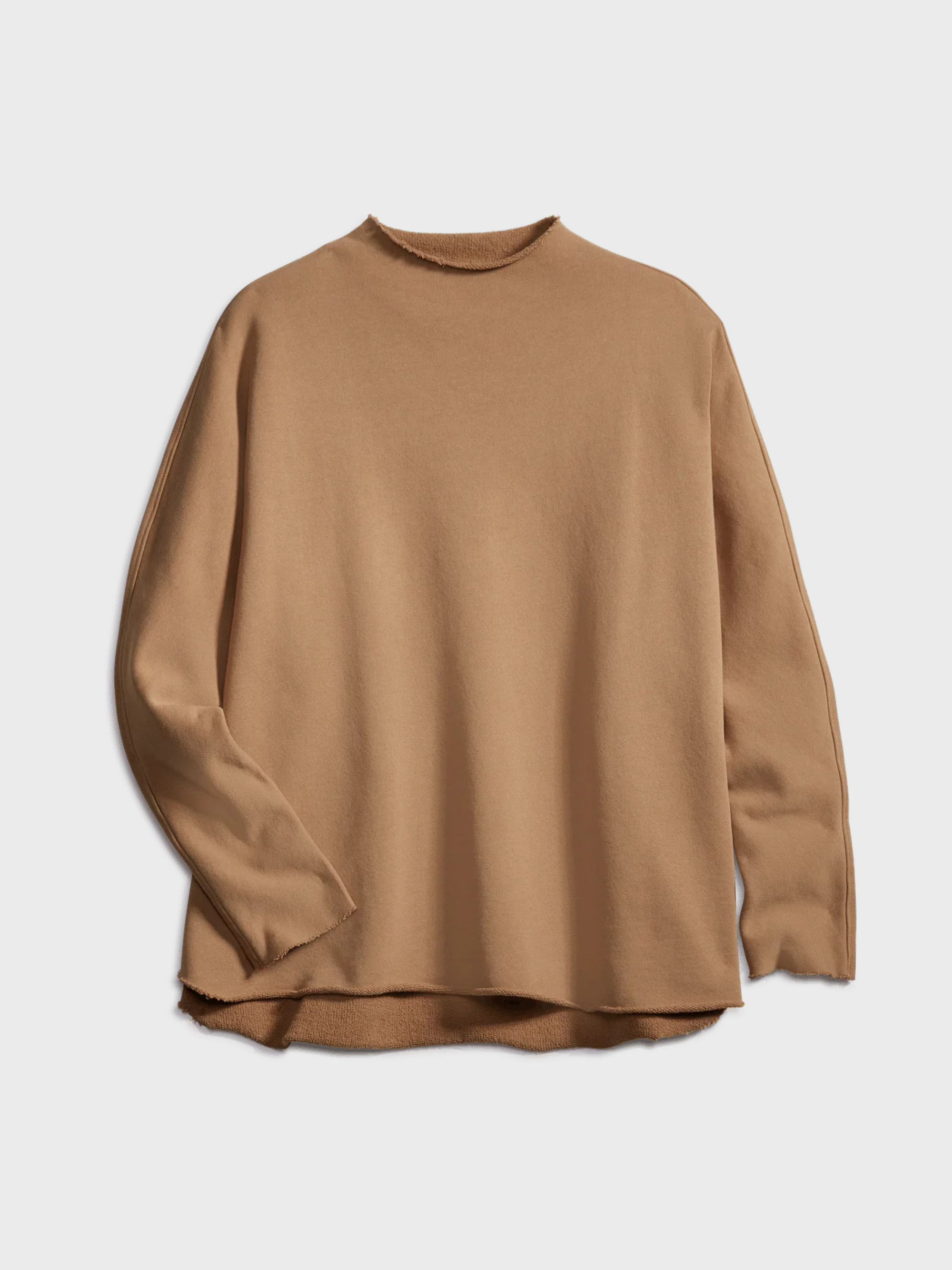 Frank & Eileen Effie Funnel Neck Capelet Sweatshirt Camel-Sweatshirts-West of Woodward Boutique-Vancouver-Canada