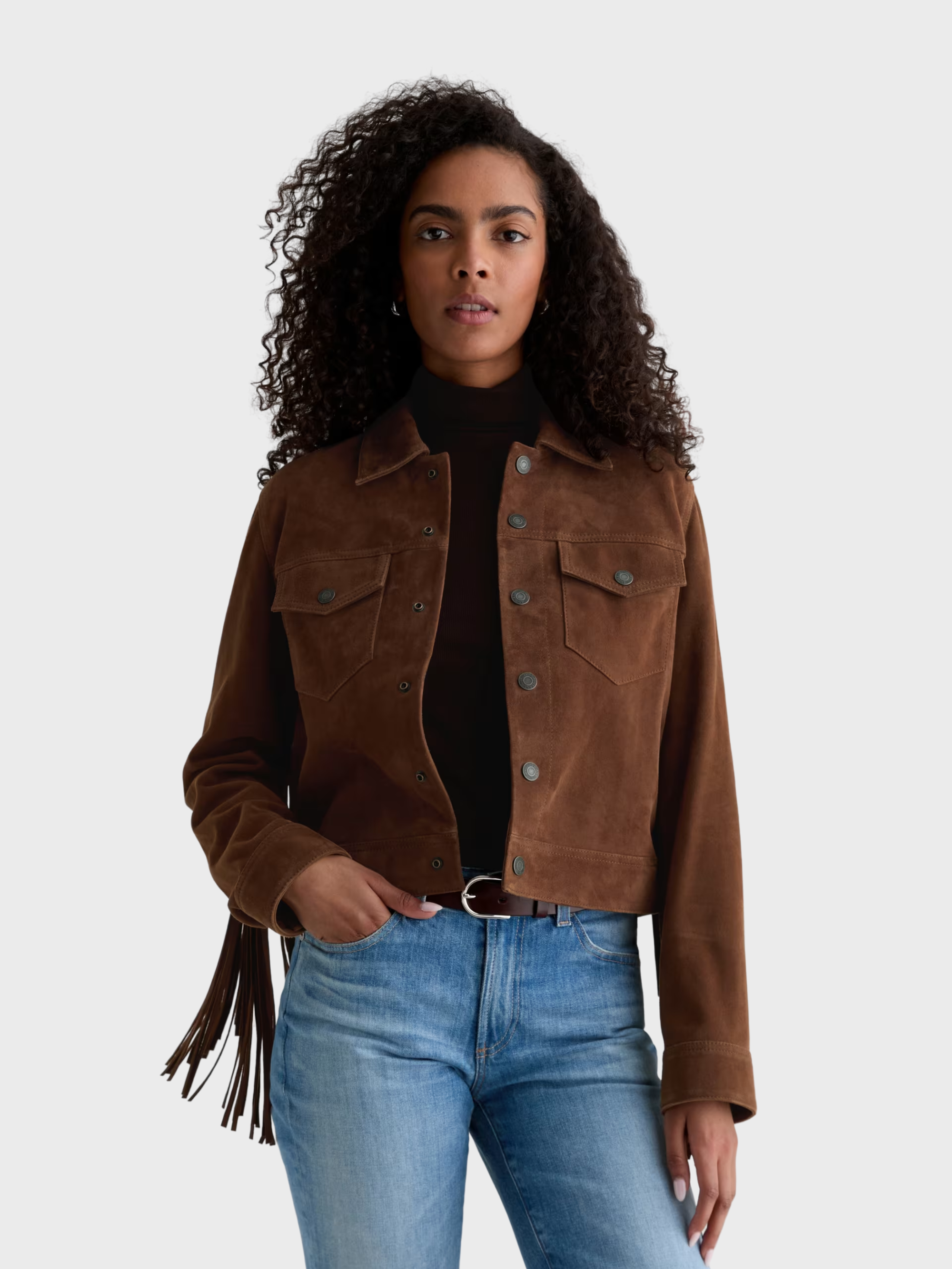 AG Molly Suede Jacket Toffee-Jackets-West of Woodward Boutique-Vancouver-Canada