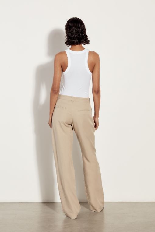 Enza Costa Twill Straight Leg Trouser- Clay-Pants-West of Woodward Boutique-Vancouver-Canada