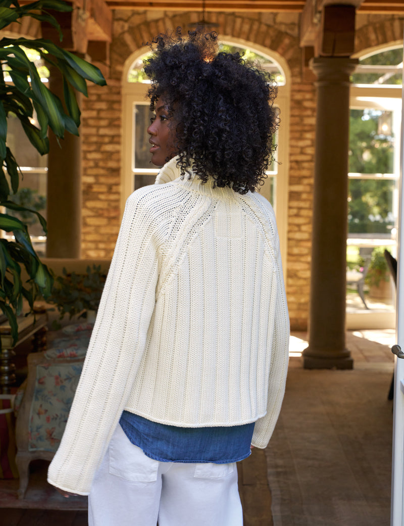 Frank &amp; Eileen Mini Cardigan Ivory-Sweaters-West of Woodward Boutique-Vancouver-Canada