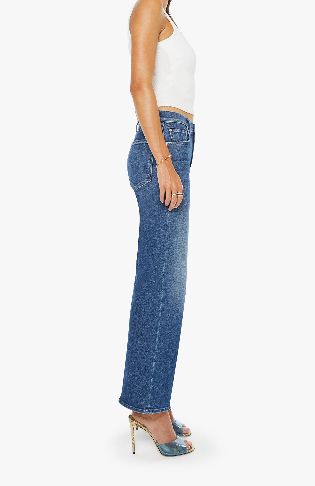 MOTHER Mid Rise Rambler Zip Ankle Jeans Catch My Drift-Denim-West of Woodward Boutique-Vancouver-Canada