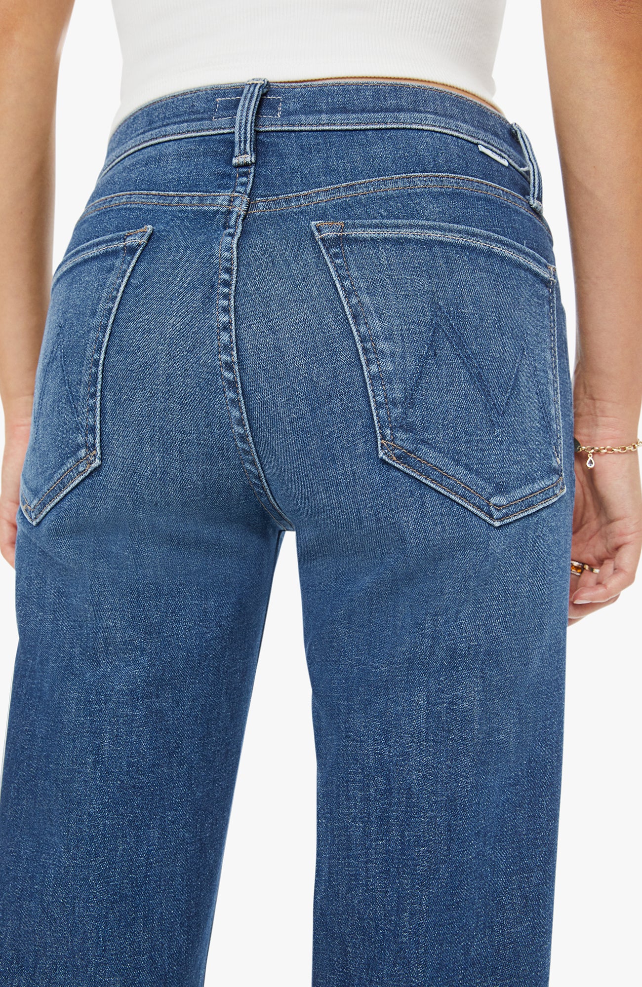 MOTHER Mid Rise Rambler Zip Ankle Jeans Catch My Drift-Denim-West of Woodward Boutique-Vancouver-Canada