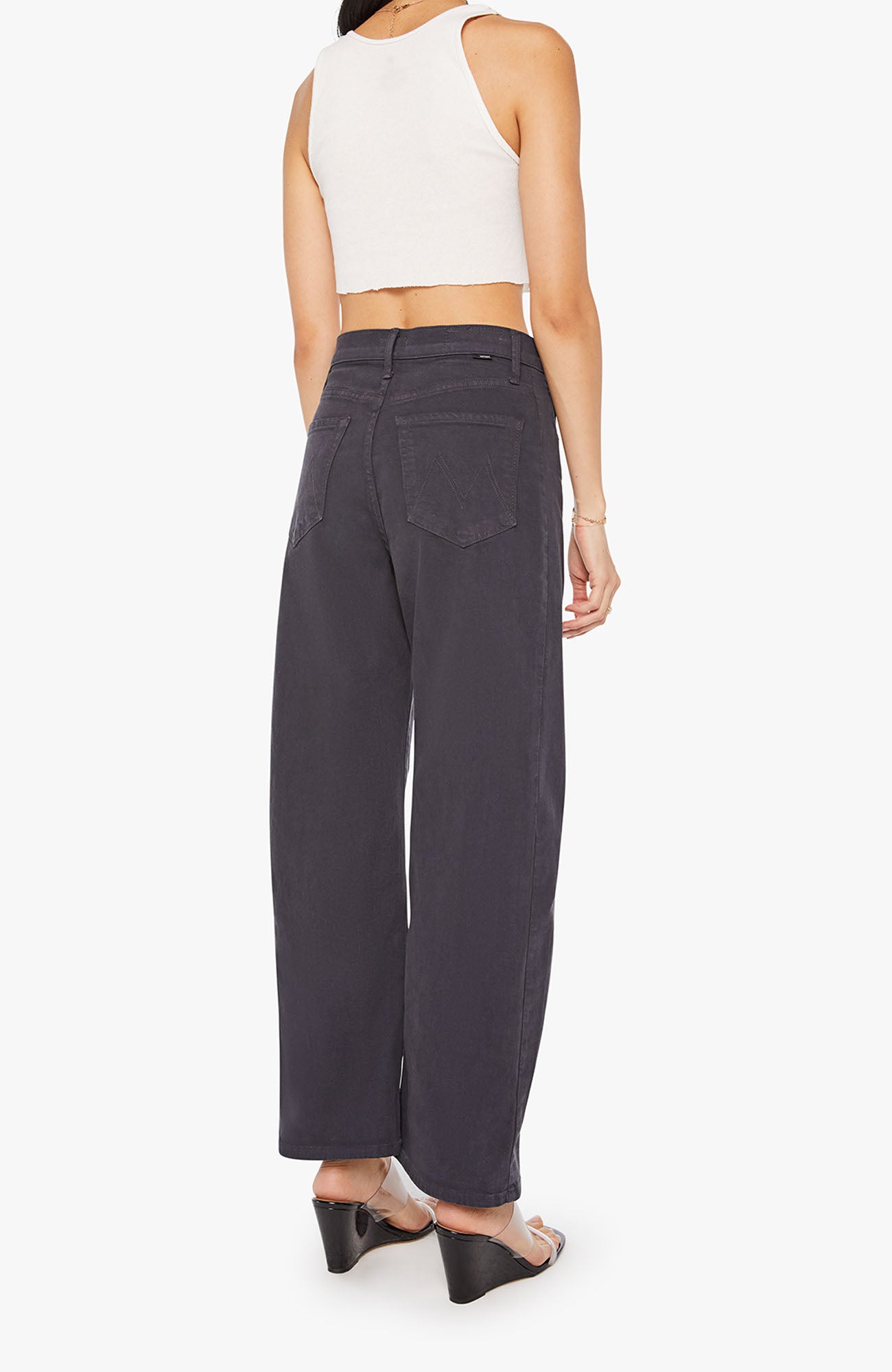 MOTHER Half Pipe Flood Jeans Faded Black-Denim-West of Woodward Boutique-Vancouver-Canada