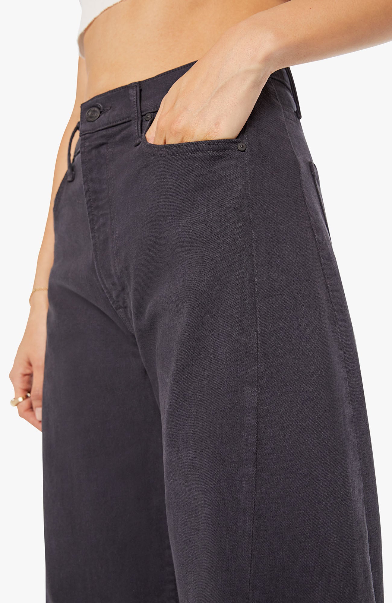 MOTHER Half Pipe Flood Jeans Faded Black-Denim-West of Woodward Boutique-Vancouver-Canada