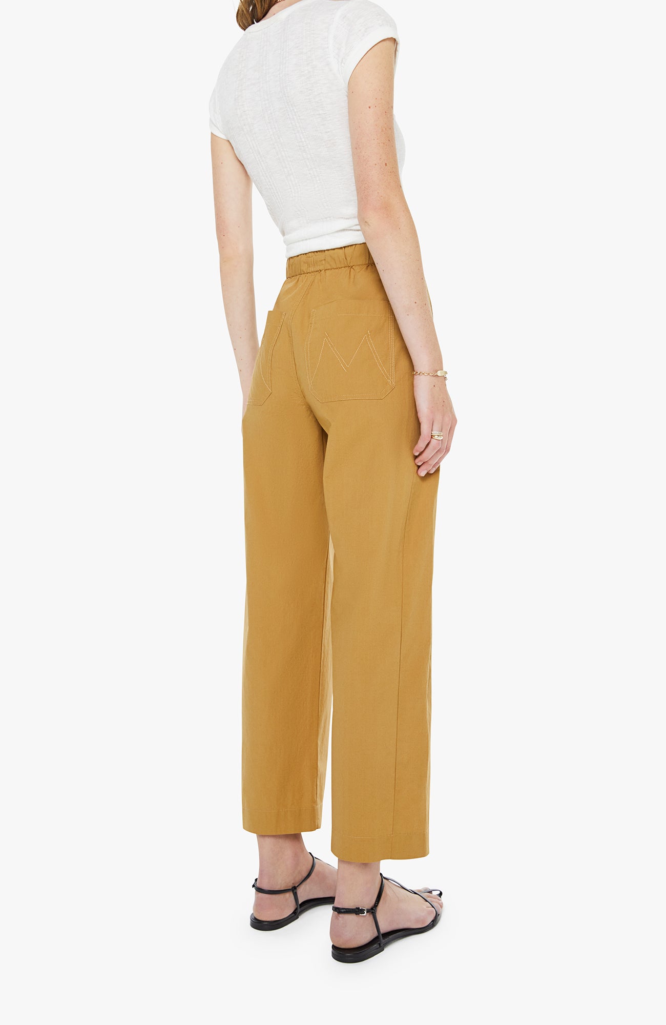 MOTHER Drawn Half-Pipe Ankle Brown Bone-Denim-West of Woodward Boutique-Vancouver-Canada