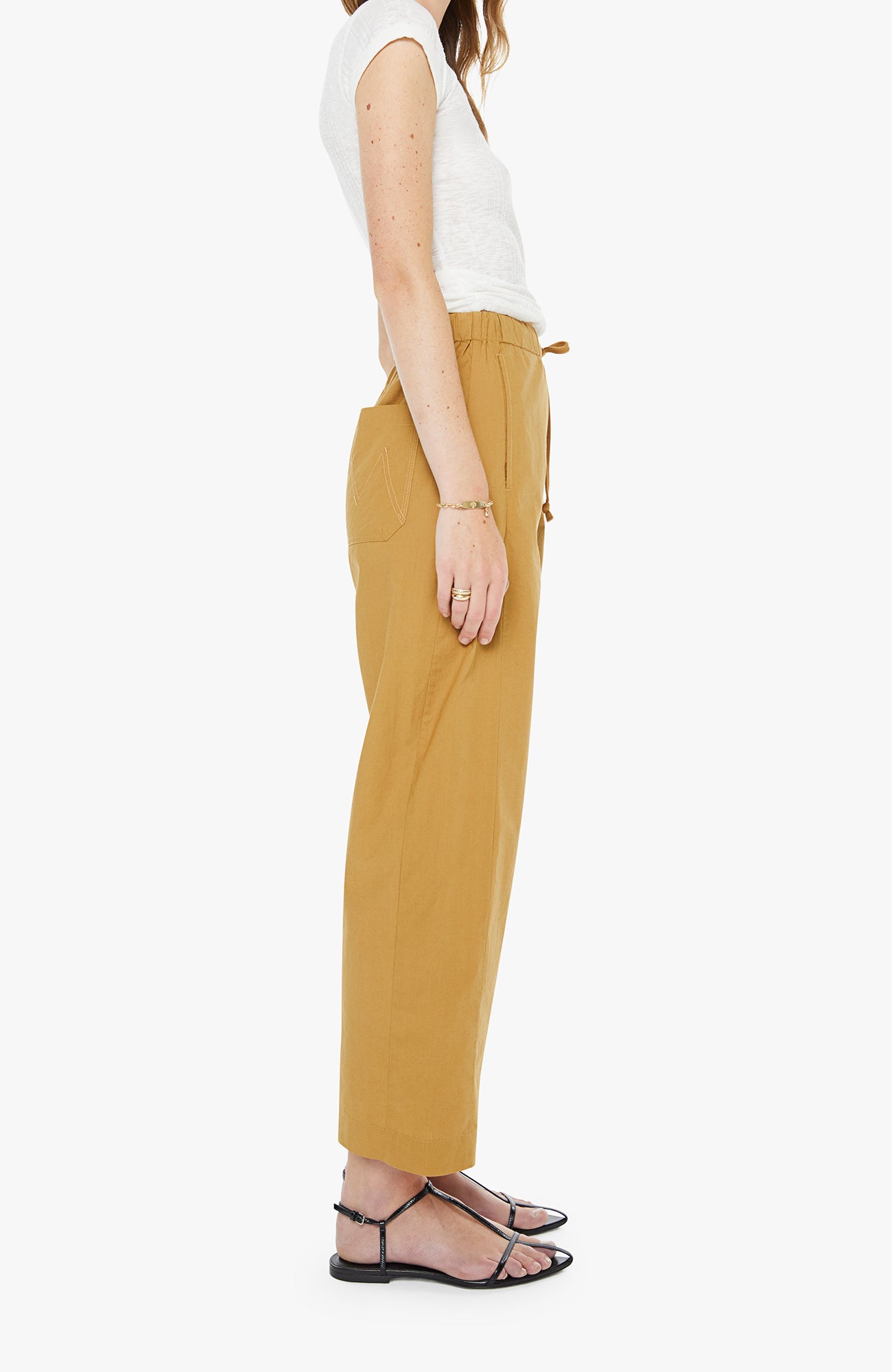 MOTHER Drawn Half-Pipe Ankle Brown Bone-Denim-West of Woodward Boutique-Vancouver-Canada