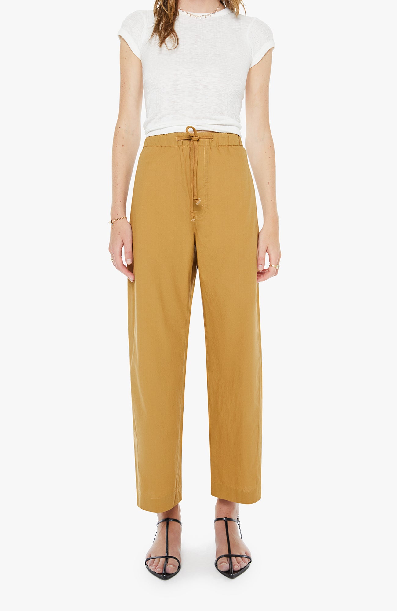 MOTHER Drawn Half-Pipe Ankle Brown Bone-Denim-West of Woodward Boutique-Vancouver-Canada