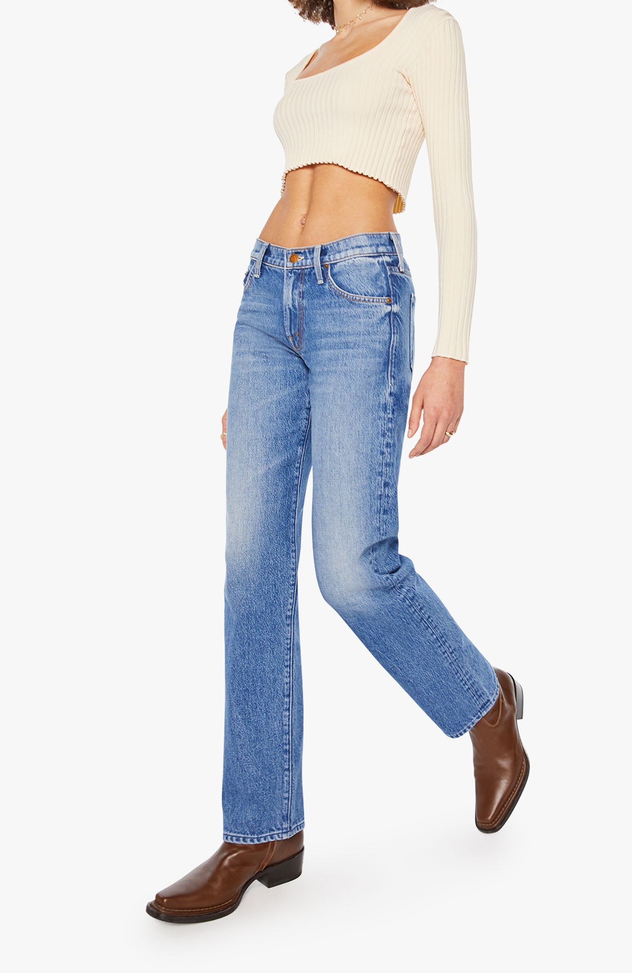 MOTHER Relish Sneak Denim Jeans Rolling In The Dough-Denim-West of Woodward Boutique-Vancouver-Canada