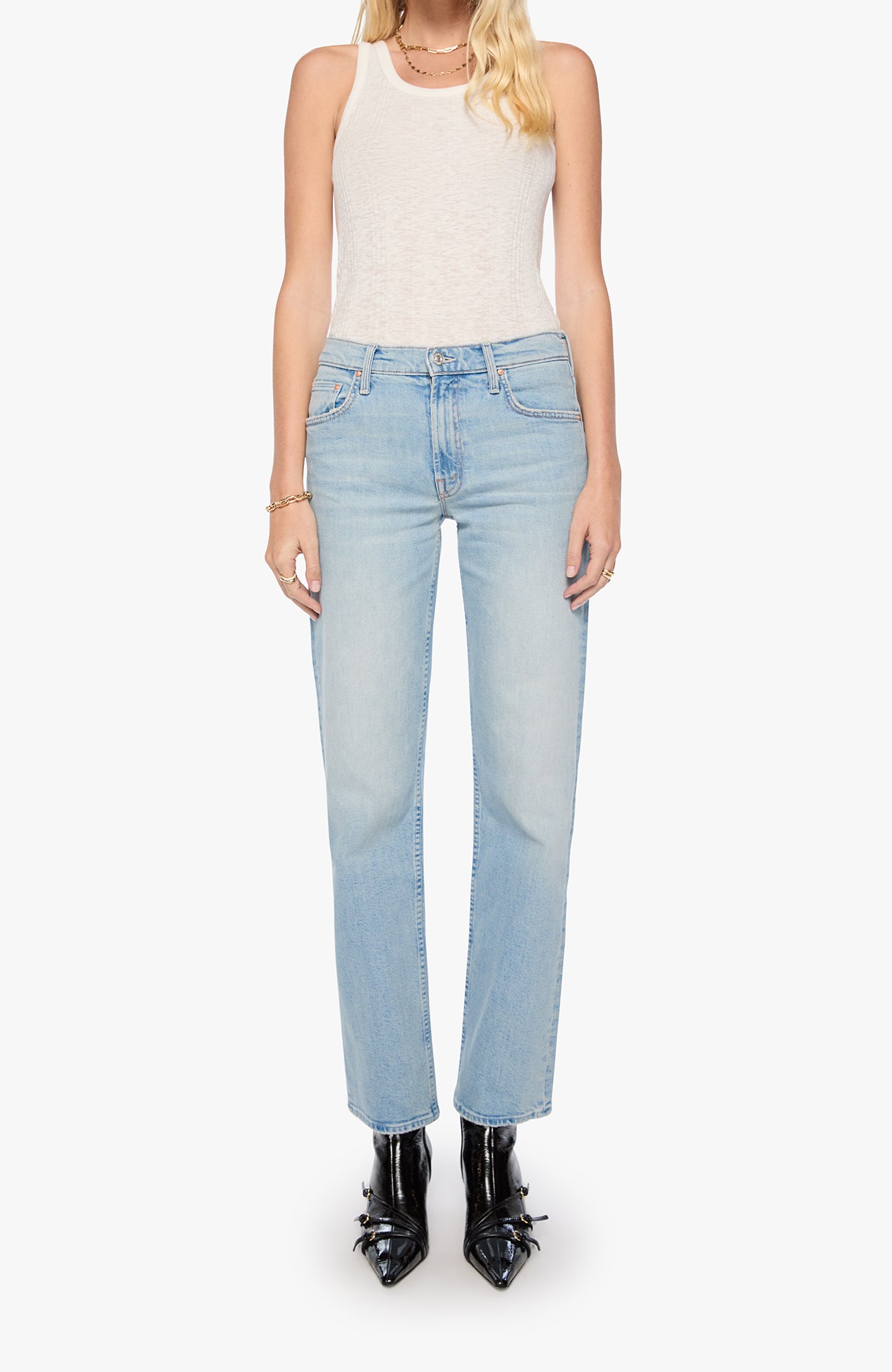 MOTHER Newbie Skimp Denim Jeans Go Long