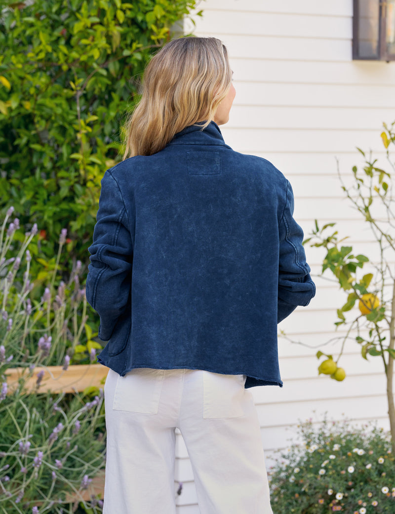 Frank & Eileen Cropped Sweatshirt Peacoat Indigo Mineral-Sweatshirts-West of Woodward Boutique-Vancouver-Canada