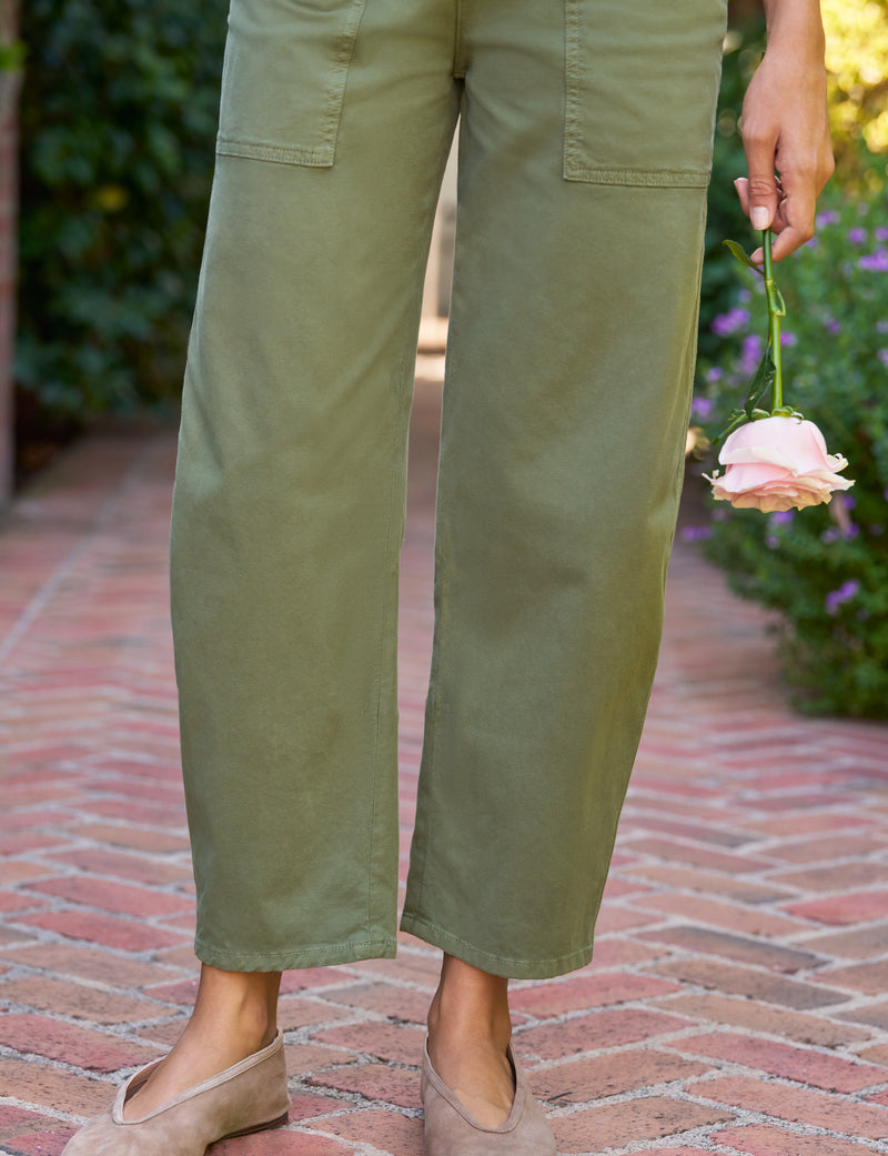 Frank & Eileen Bray Everyday Barrel Pant Olive-Pants-West of Woodward Boutique-Vancouver-Canada