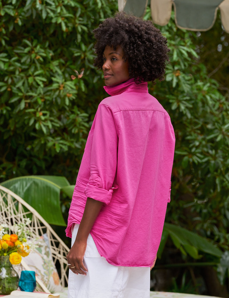 Frank & Eileen Eileen Button Up Shirt Hot Pink-Shirts-West of Woodward Boutique-Vancouver-Canada