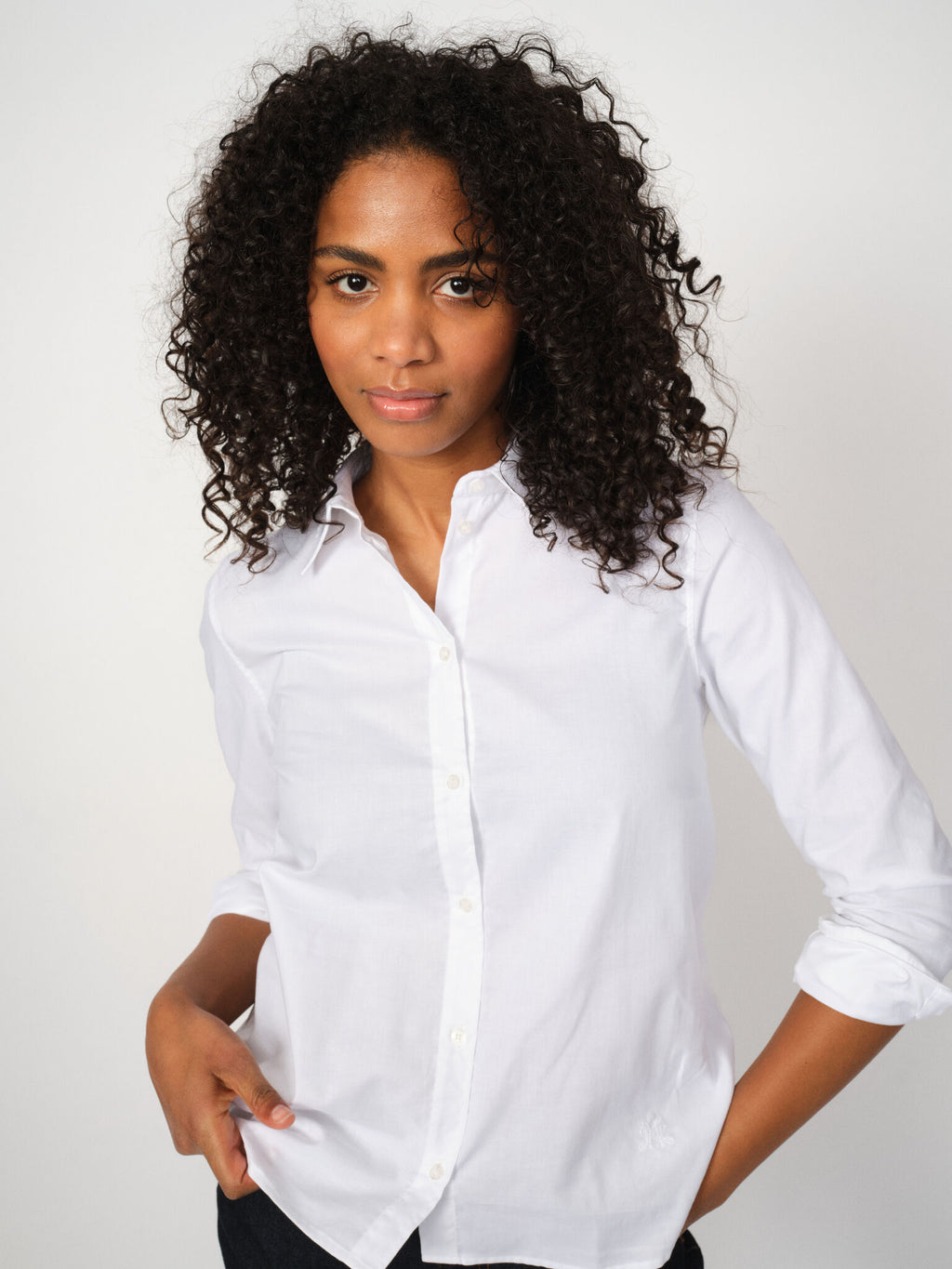 Mos Mosh Anica Oxford Shirt White-Shirts-West of Woodward Boutique-Vancouver-Canada