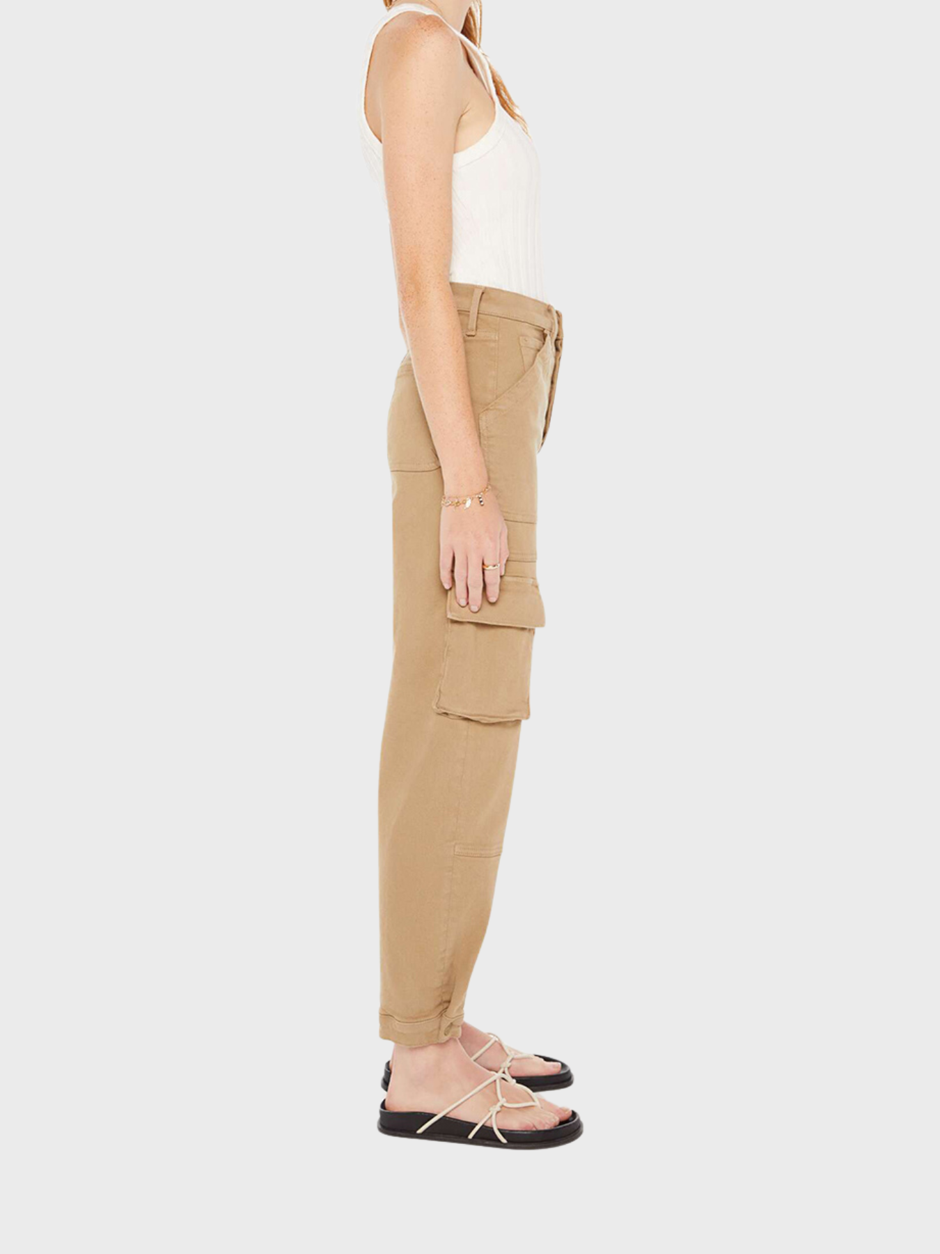Mother Curbside Cargo Flood Pants Prairie Sand-Pants-West of Woodward Boutique-Vancouver-Canada