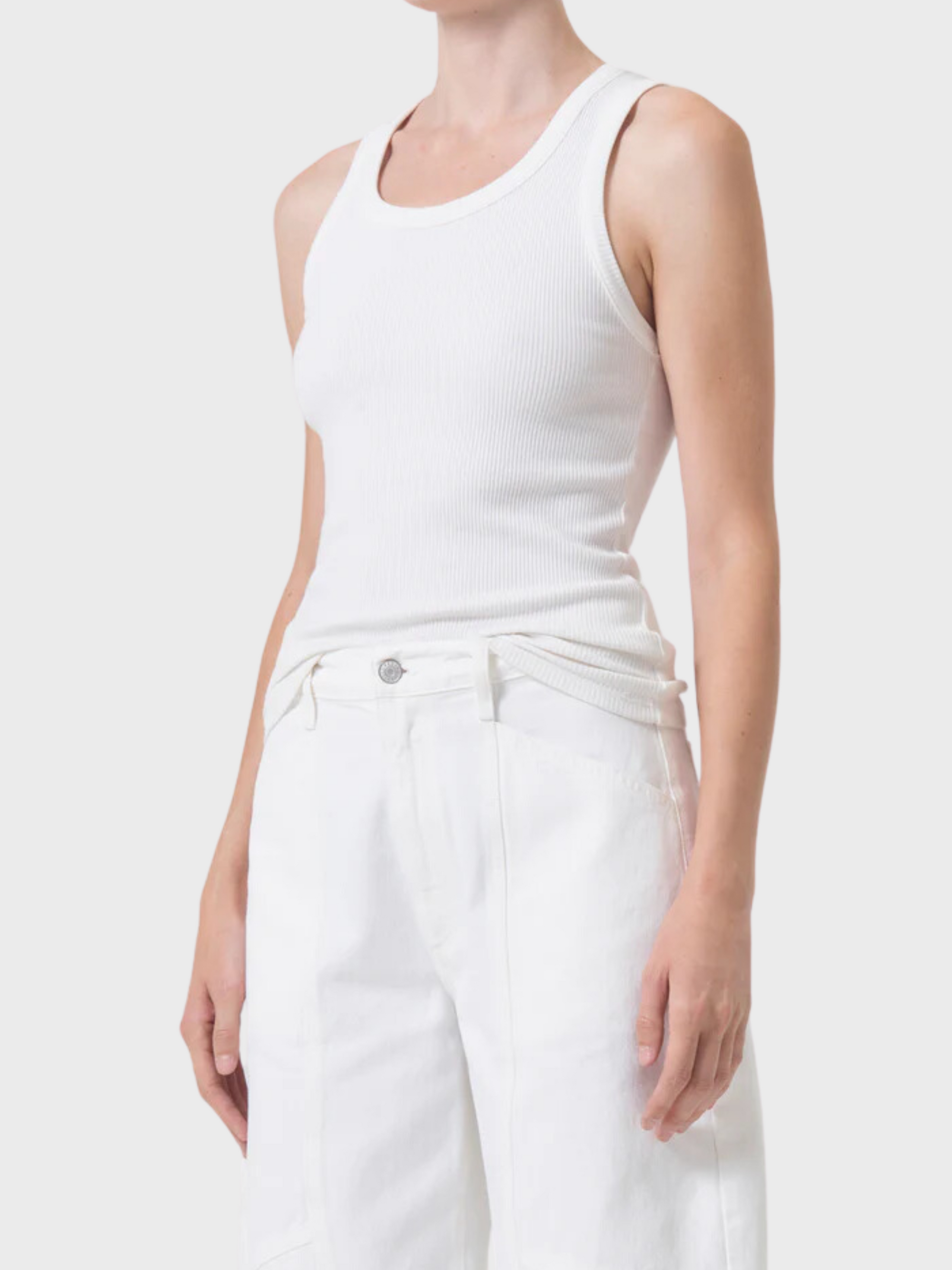 Agolde Poppy Tank White-T-Shirts-West of Woodward Boutique-Vancouver-Canada