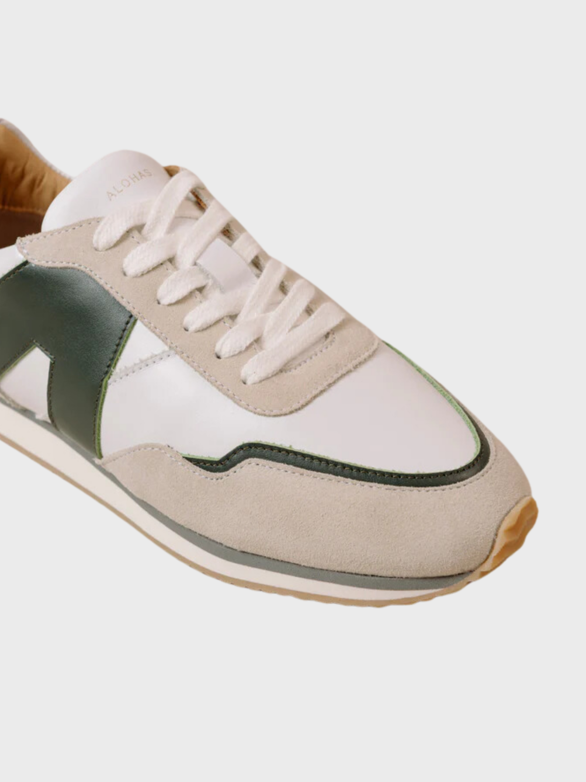ALOHAS tb.015 Sneaker Bright White Dark Green-Sneakers-West of Woodward Boutique-Vancouver-Canada
