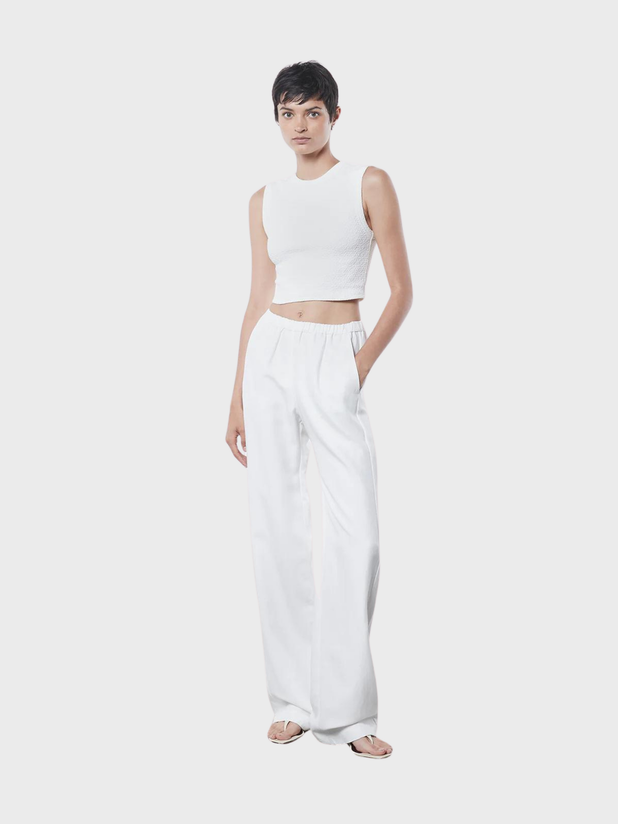 Enza Costa Twill Everywhere Pant Off White-Pants-West of Woodward Boutique-Vancouver-Canada