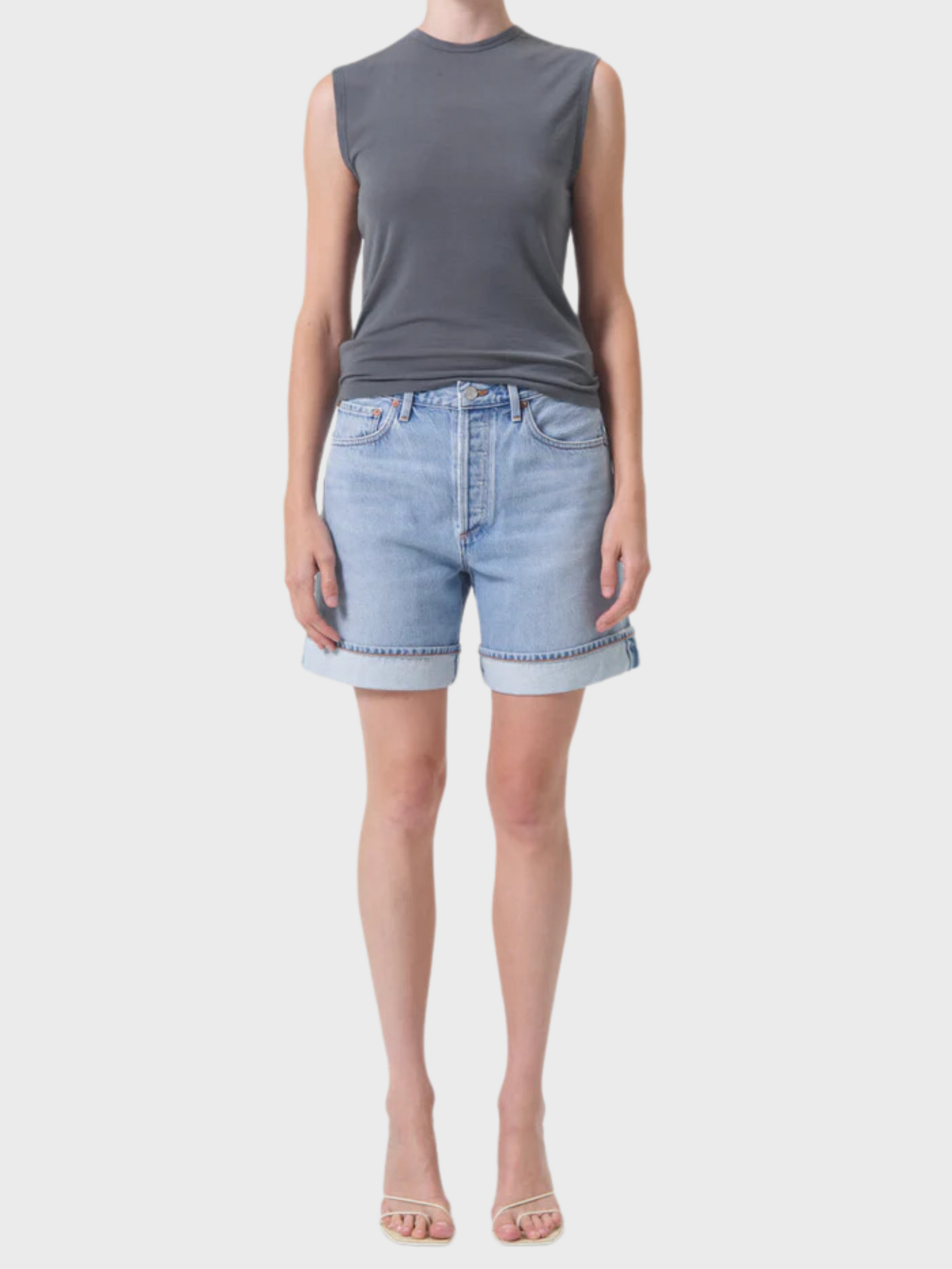 Agolde Dame Denim Short Tension-Shorts-23-West of Woodward Boutique-Vancouver-Canada