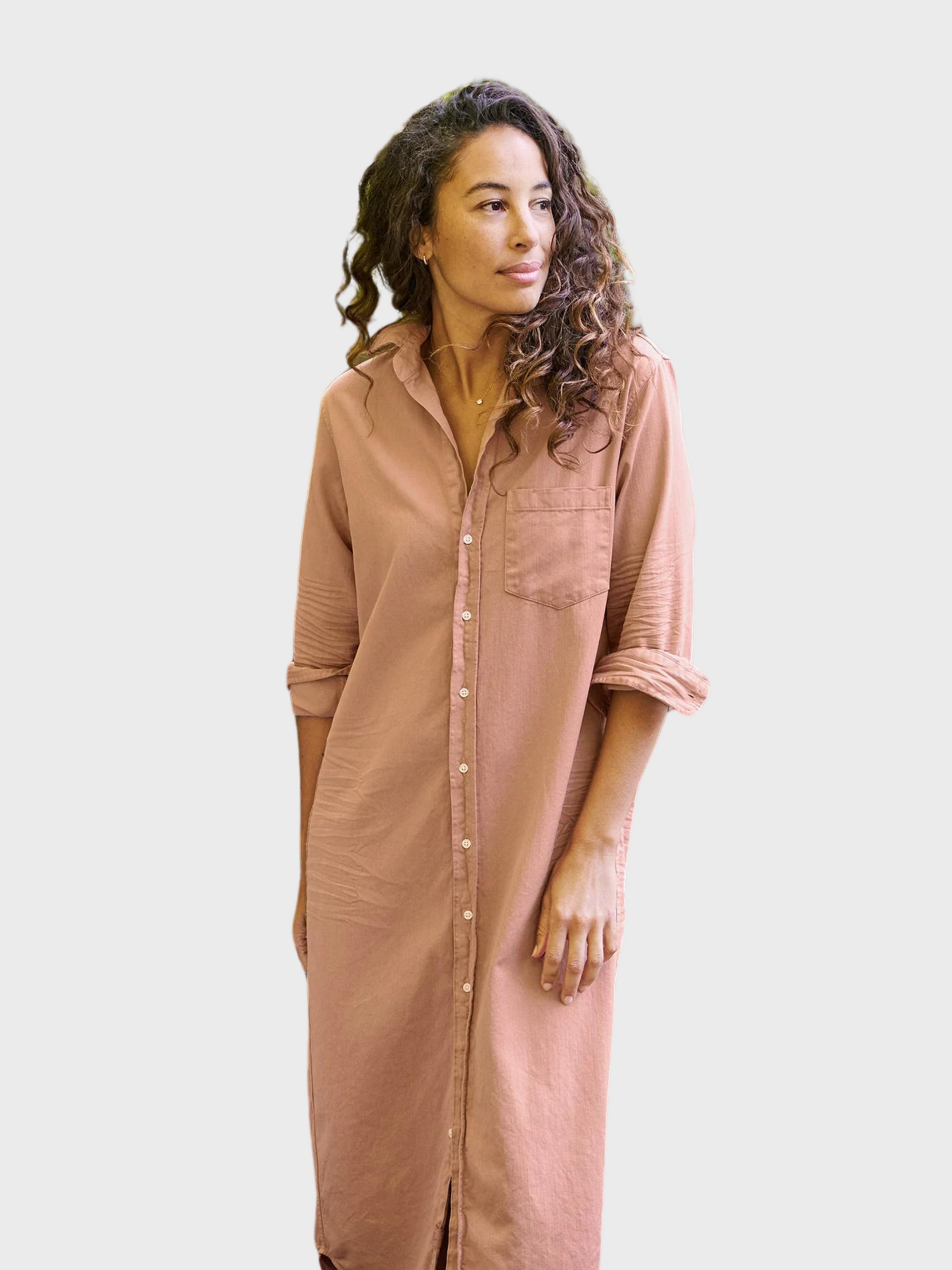 Frank & Eileen Rory Maxi Shirtdress Desert-Dresses-West of Woodward Boutique-Vancouver-Canada