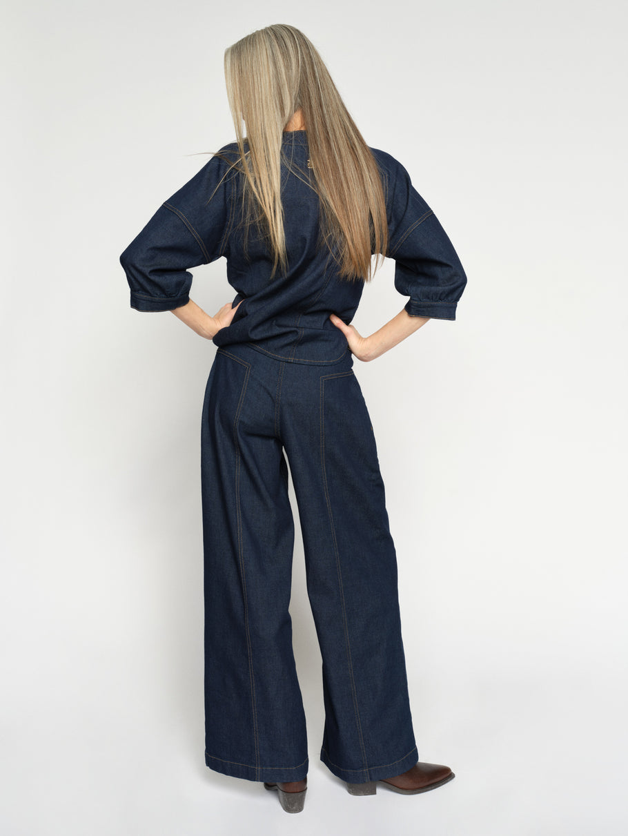 Mos Mosh Verone Crispy Jeans Dark Blue-Denim-West of Woodward Boutique-Vancouver-Canada